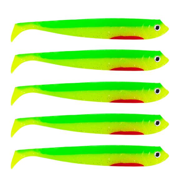 Eurocatch Fishing Zander Gummifisch | Shad | UV Firetiger | 12cm | 5st