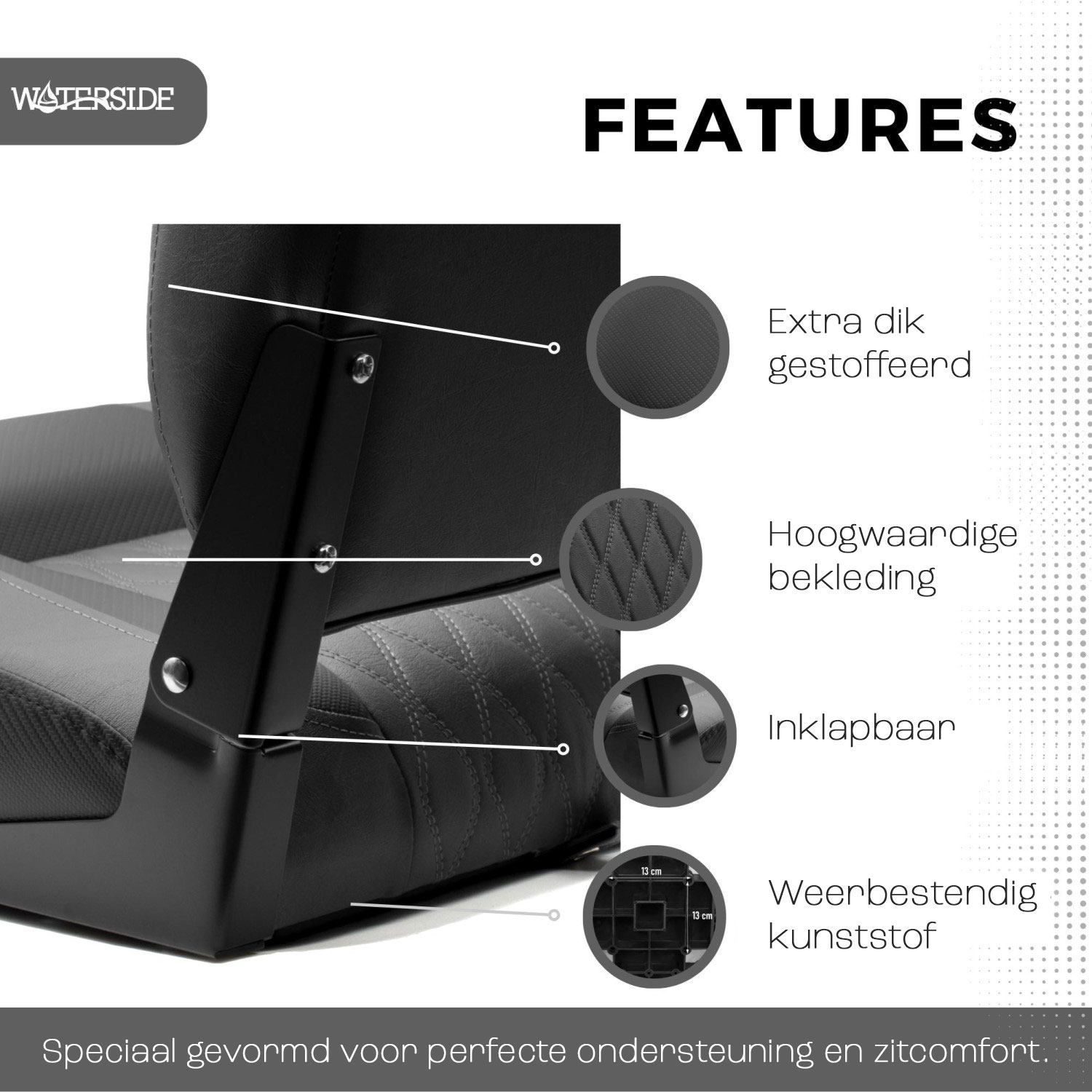 Waterside - Luxus Low Back - Bootstoel - Jack - Dark Series