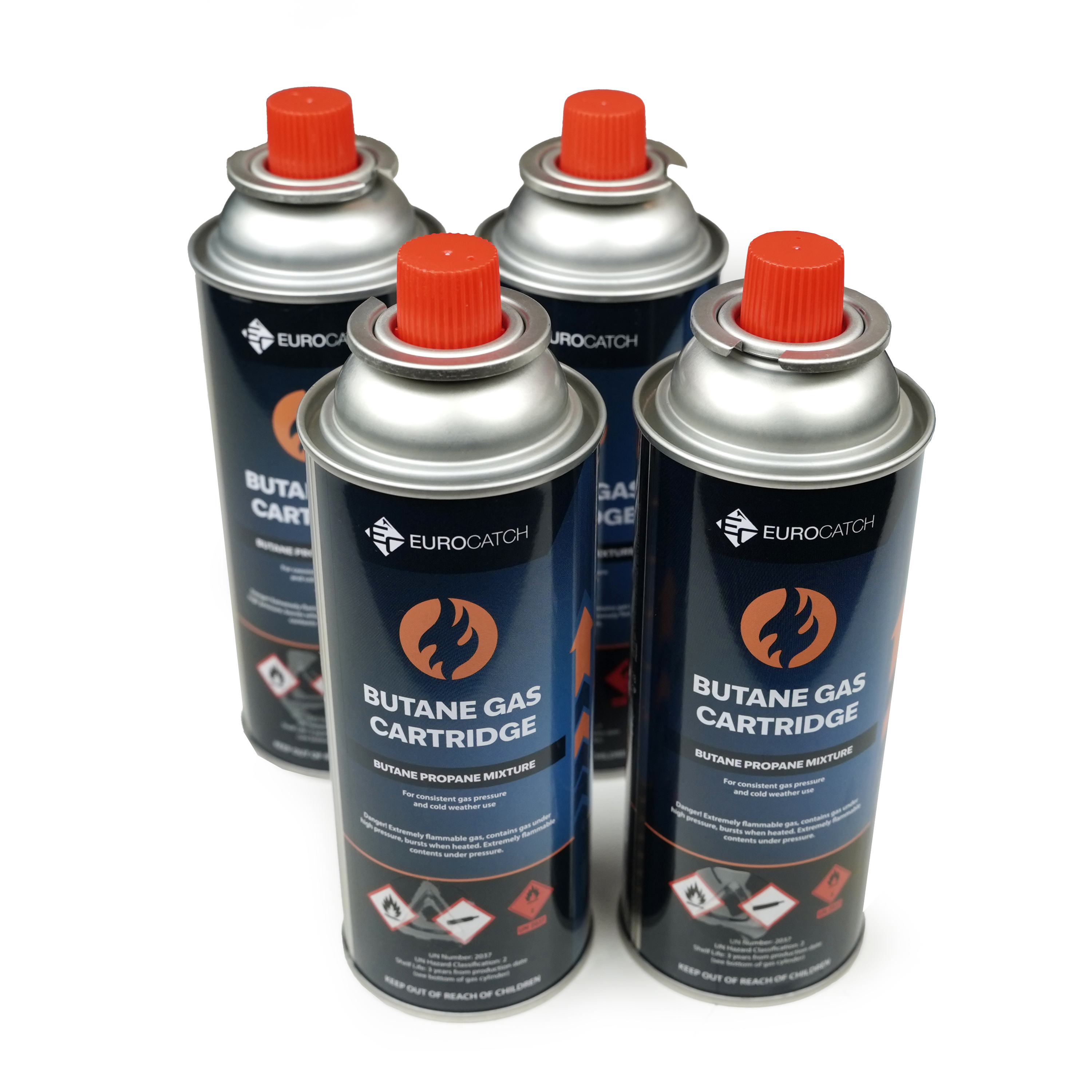 Eurocatch Gaskachel & Kooktoestel - Camping set - 4 Butaan Gasbussen - Gasstel - Gaspit - Kachel - Heater