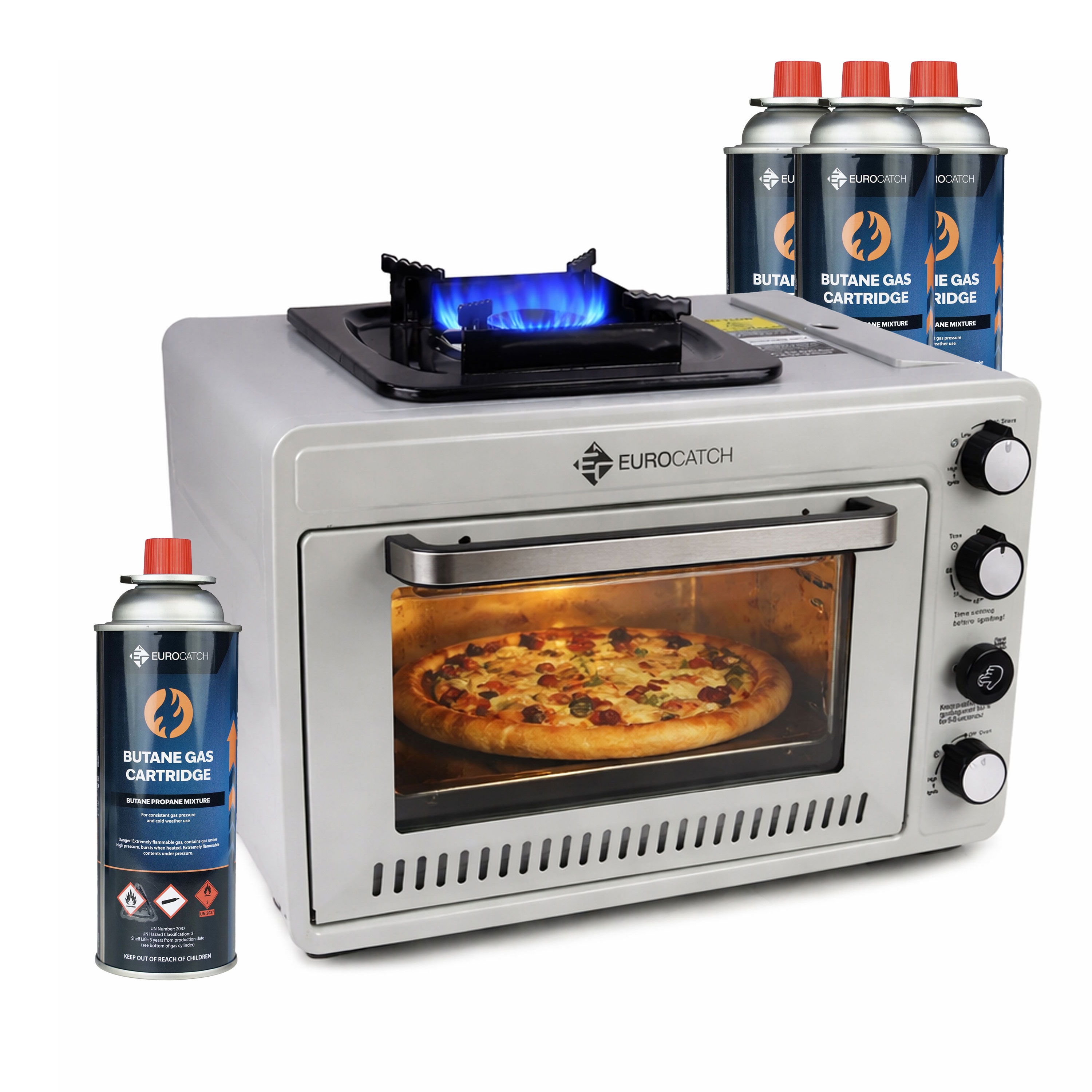 Eurocatch Gas Oven - Portable Camping Oven - 4 Gasbussen