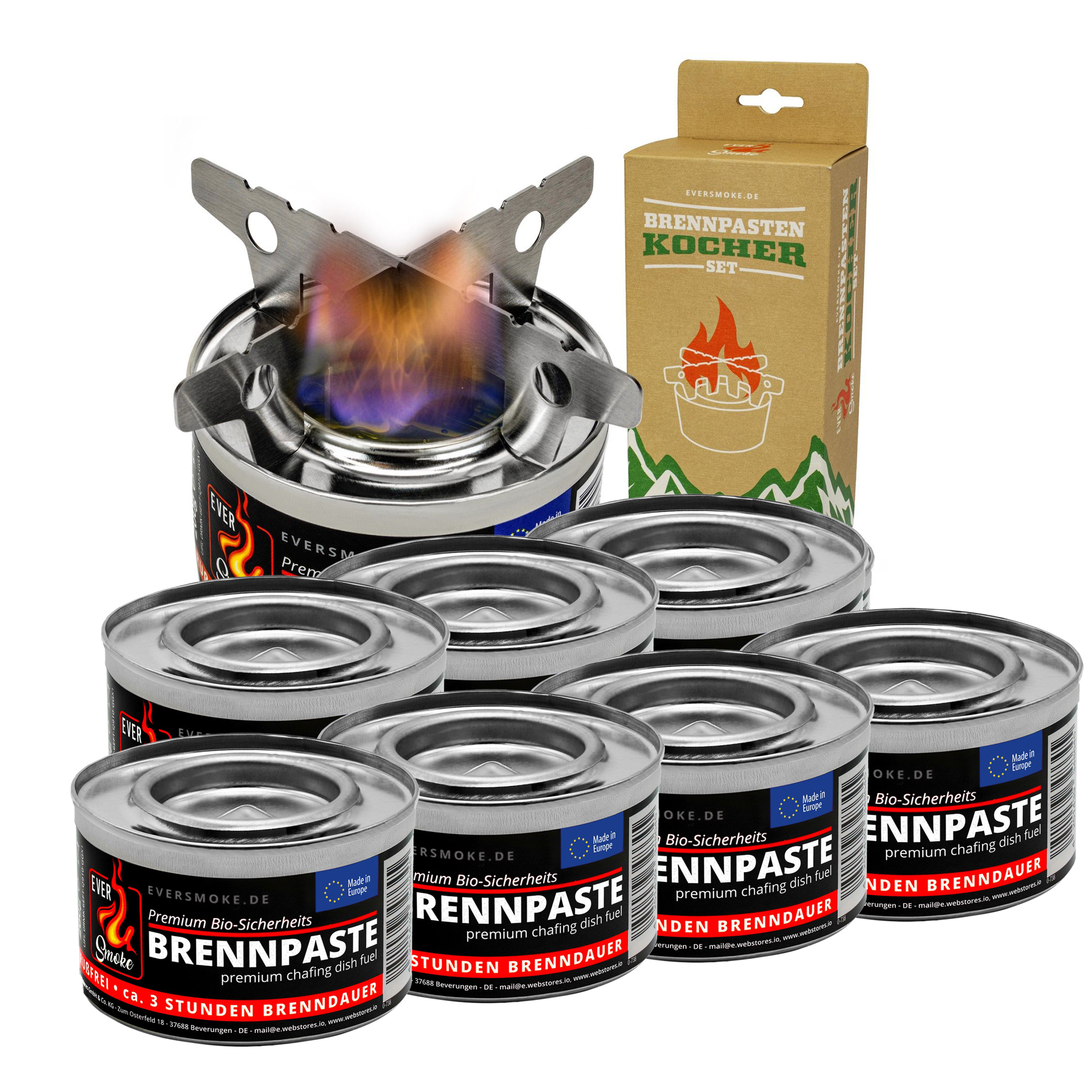 Eurocatch Eversmoke Brandpasta - Noodkookset kruisstandaard - 8 blik