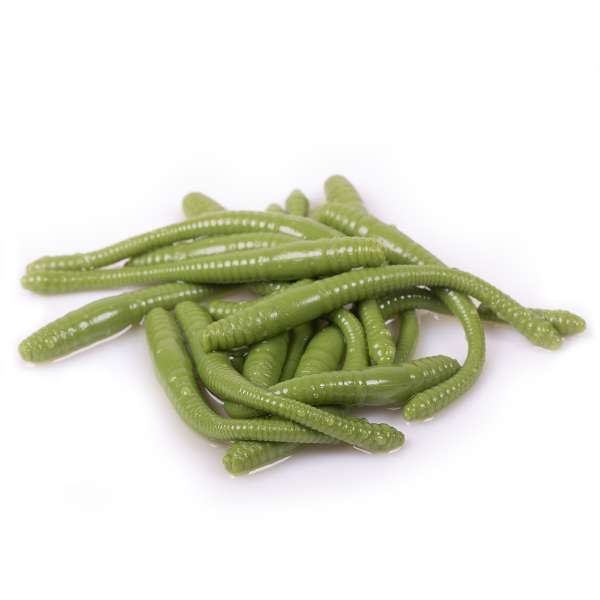 Libra Lures Dying Worm | Olive | 7cm | 15 Stuks