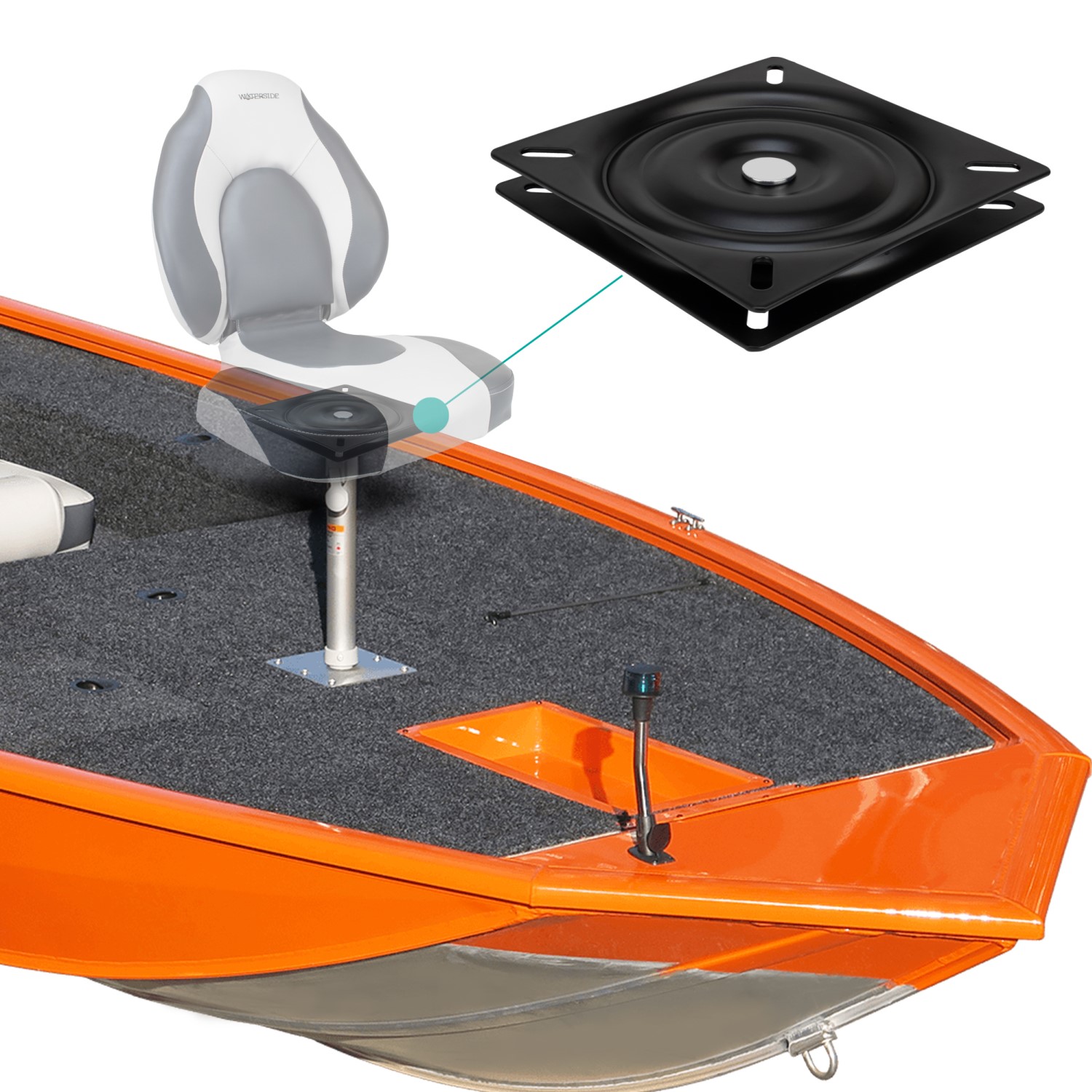 X2 Draaiplateau voor Bootstoel