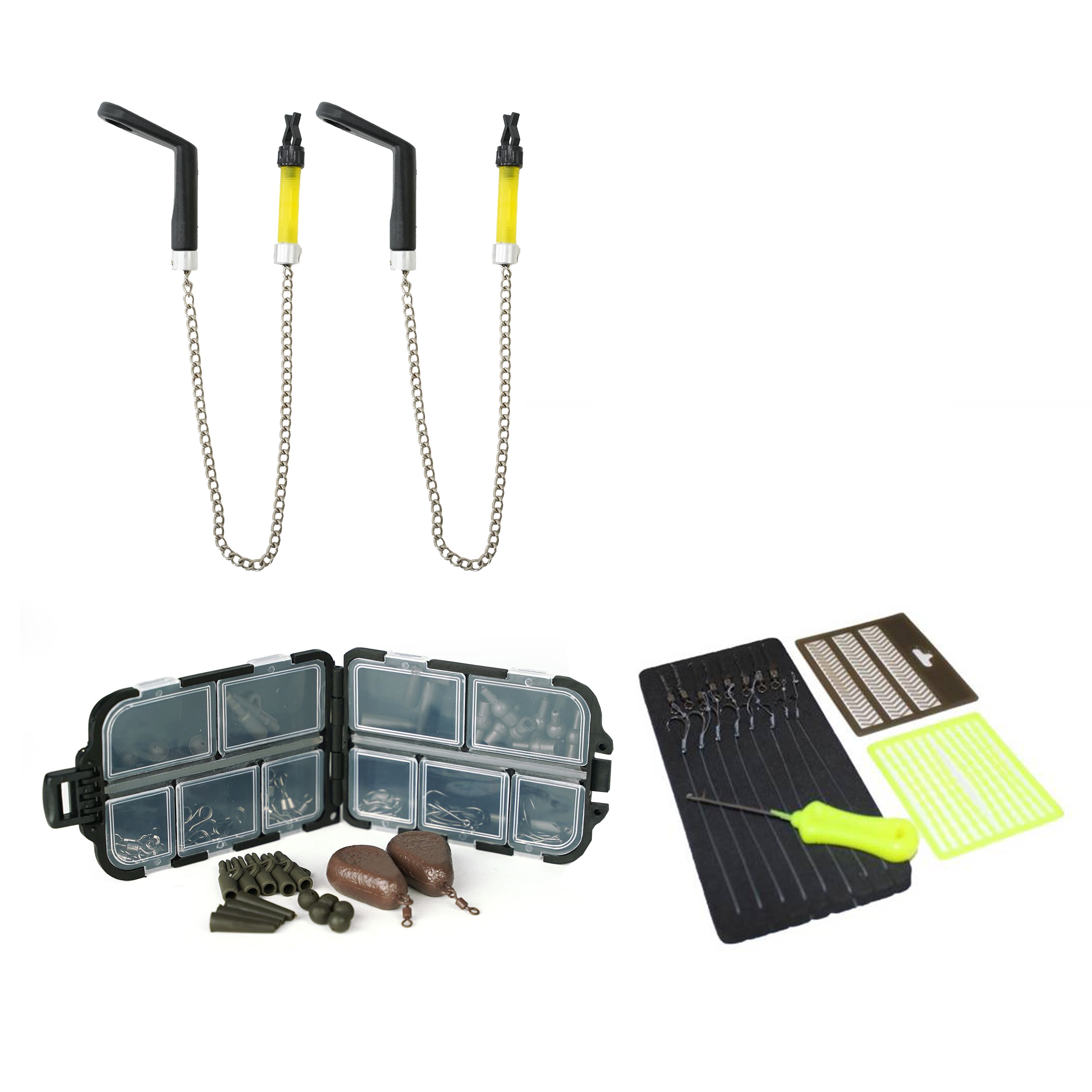  FISH-XPRO Karperset - Carpset Pro Improve Set - 2-Rod | Karperhengelset - Extra Uitgebreid - 96-Delig