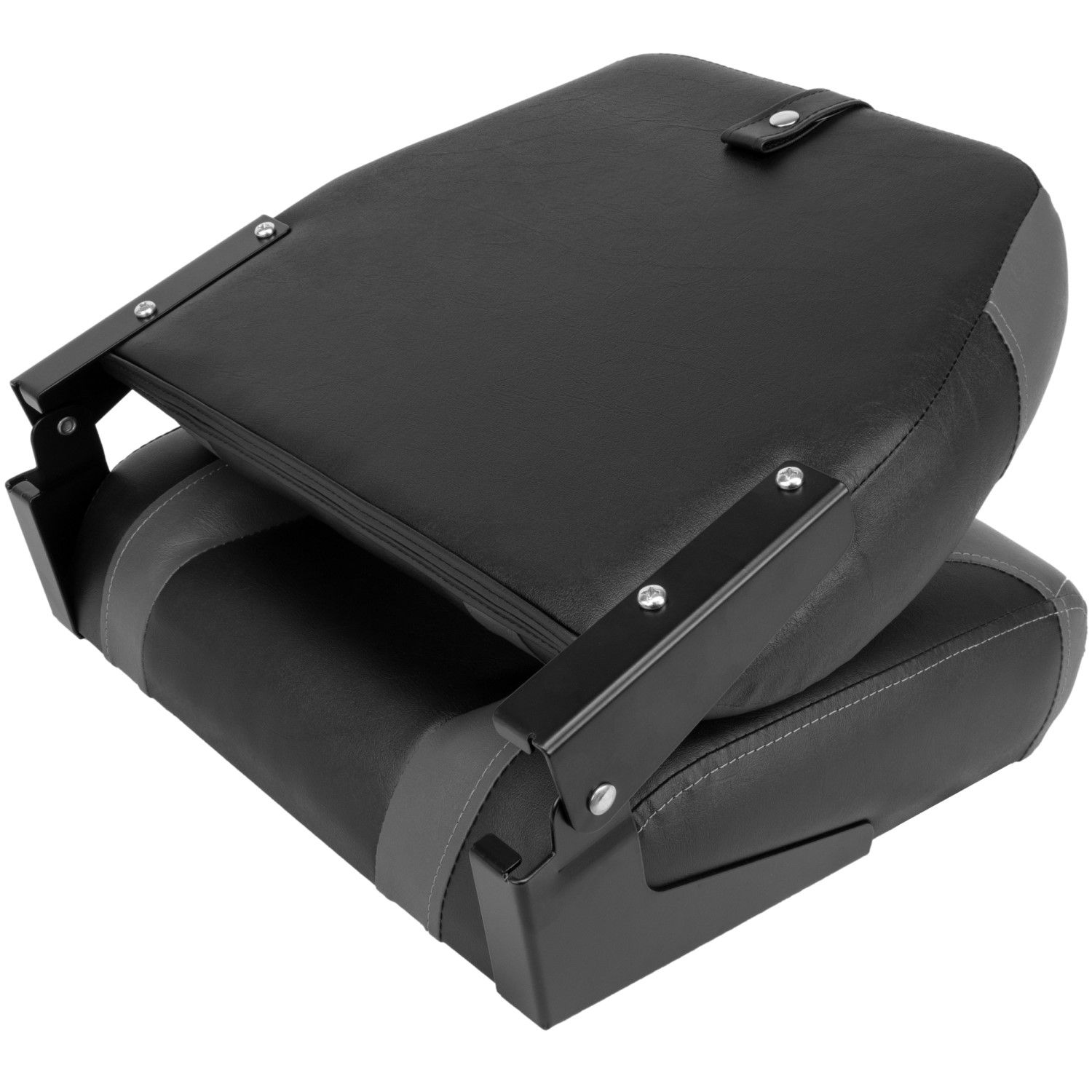 Waterside Luxus Low Back Boatseat | Zwart/Grijs | Bootstoel