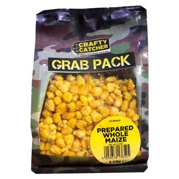 Crafty Catcher Prepared Whole Maize | Prepared Particles 1.1L | Grab Pack