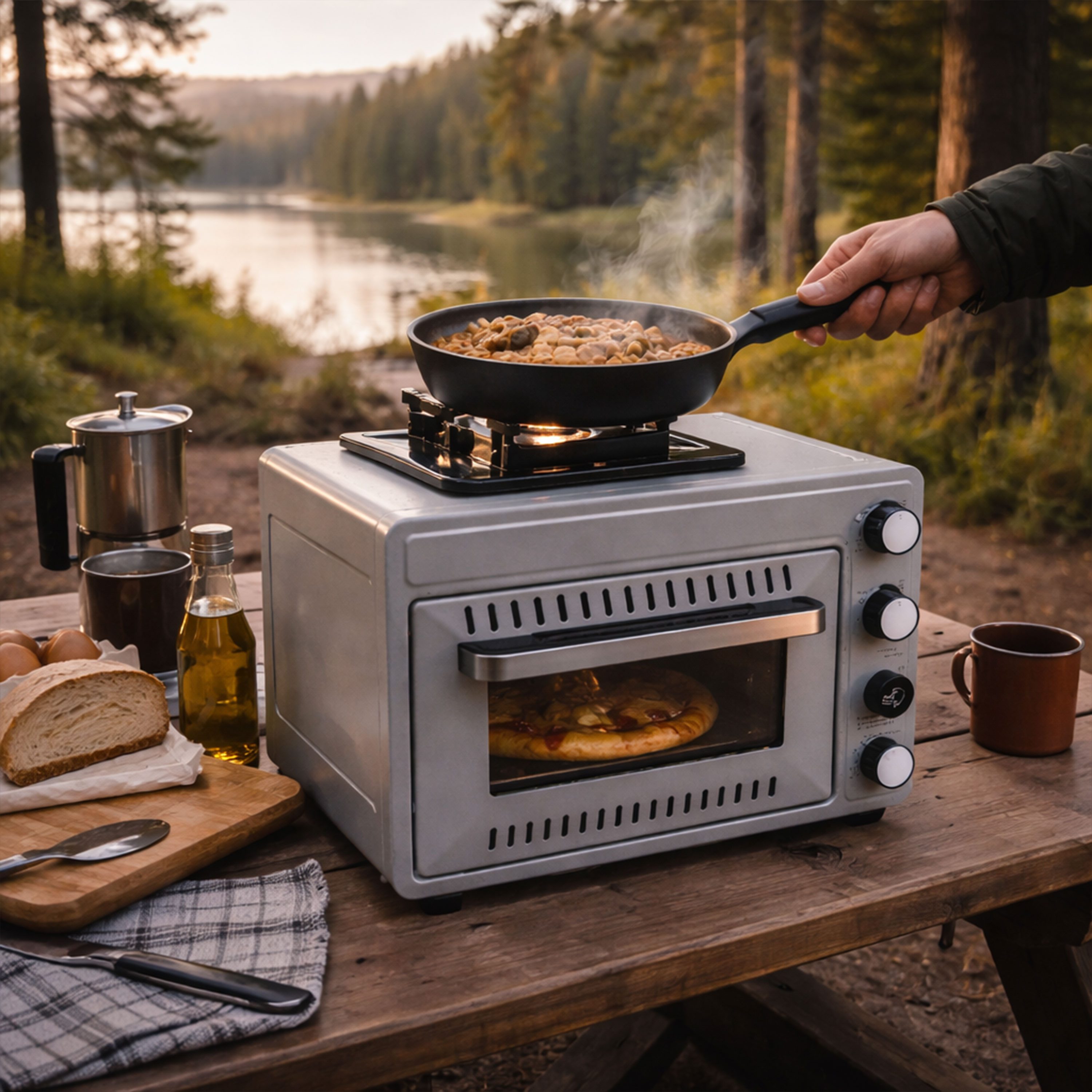 Eurocatch Gas Oven - Portable Camping Oven - 8 Gasbussen