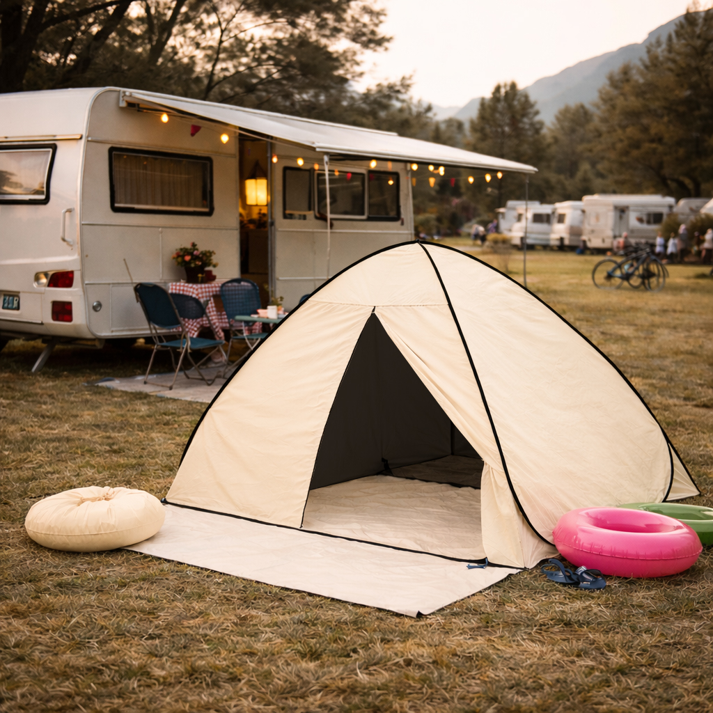Eurocatch Festival Tent - Creme - 200x 130cm Waterproof - 210D Oxfort nylon