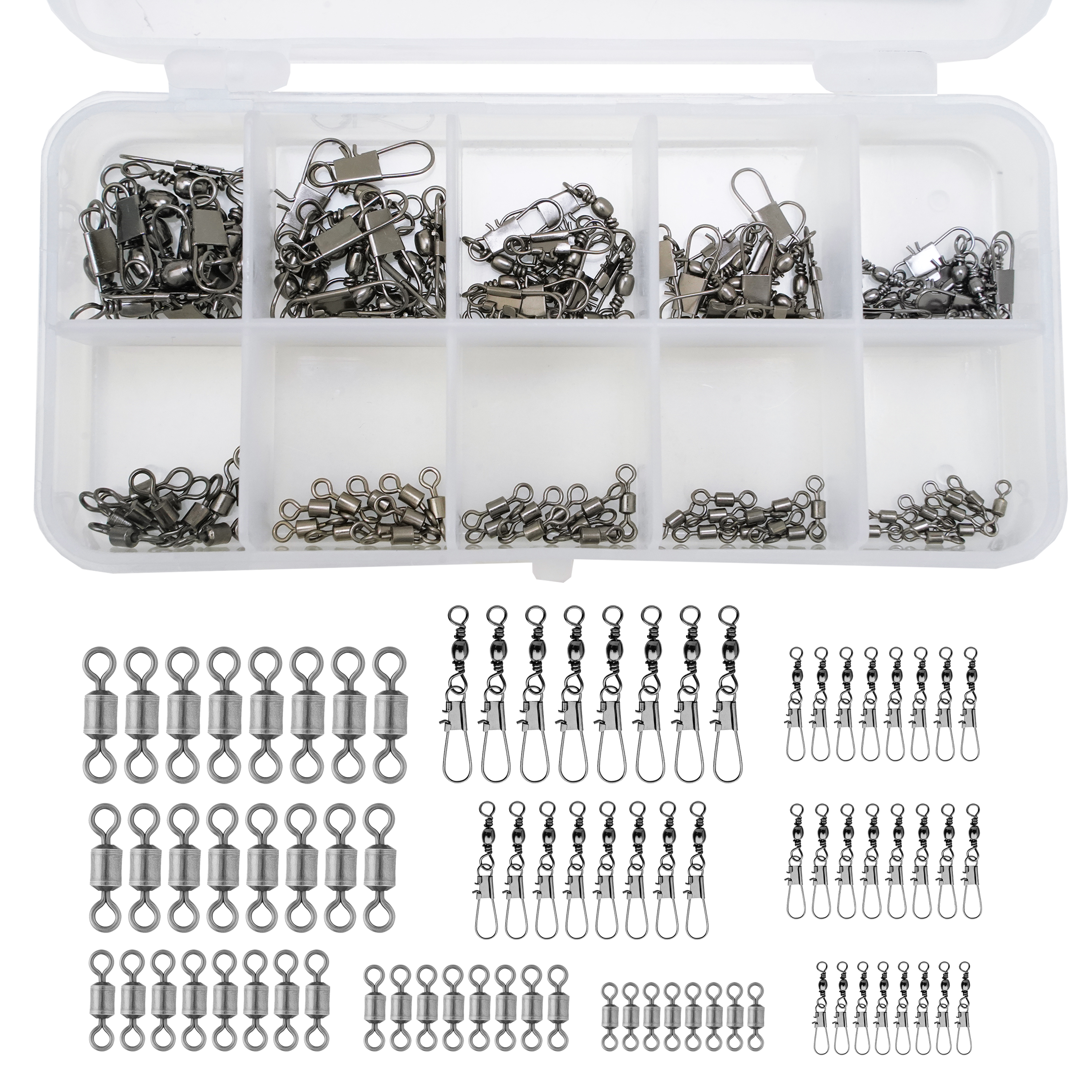 FishXpro Total Swivel Set 110pcs - De Complete Oplossing voor al je visserijen FishXpro Total Swivel Set 110pcs - De Complete Oplossing voor al je visserijen