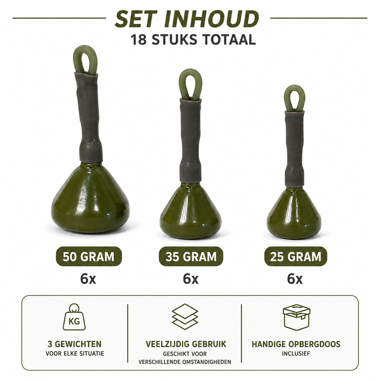 Faith Backlead complete set - 18pcs incl Tacklebox - 25 + 35 + 50g