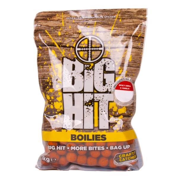 Crafty Catcher Big Hit Spicy Krill & Garlic | Boilies | 15mm | 1kg