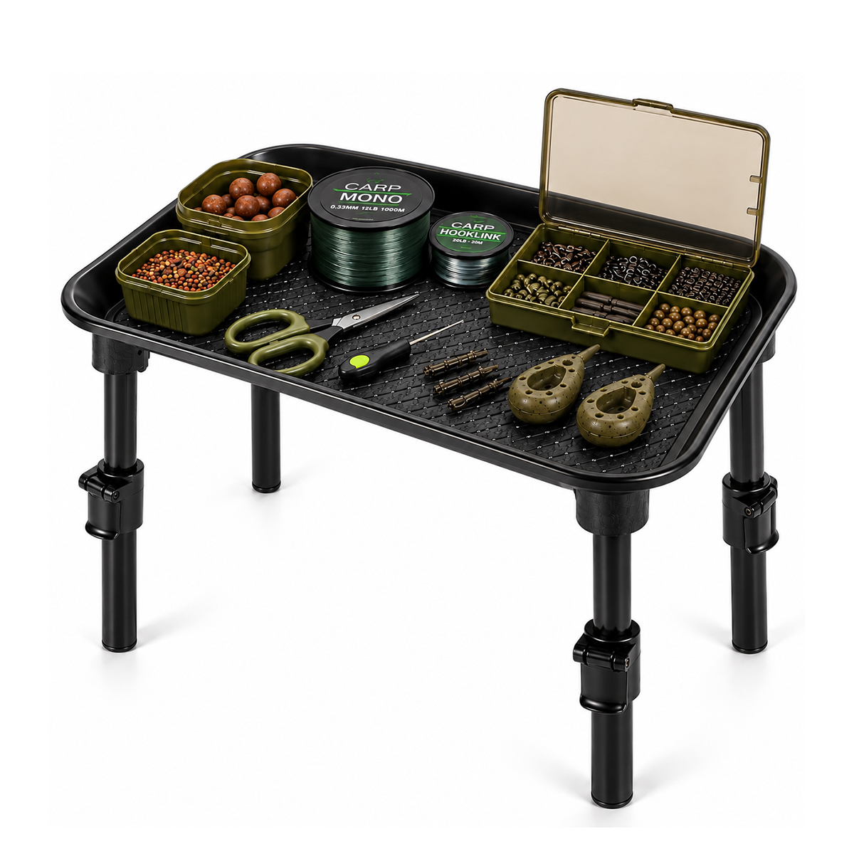 X2 Bivvy Table - Bivvytafel - Camping Tafel - Opvouwbaar - 35x25x20cm - Zwart