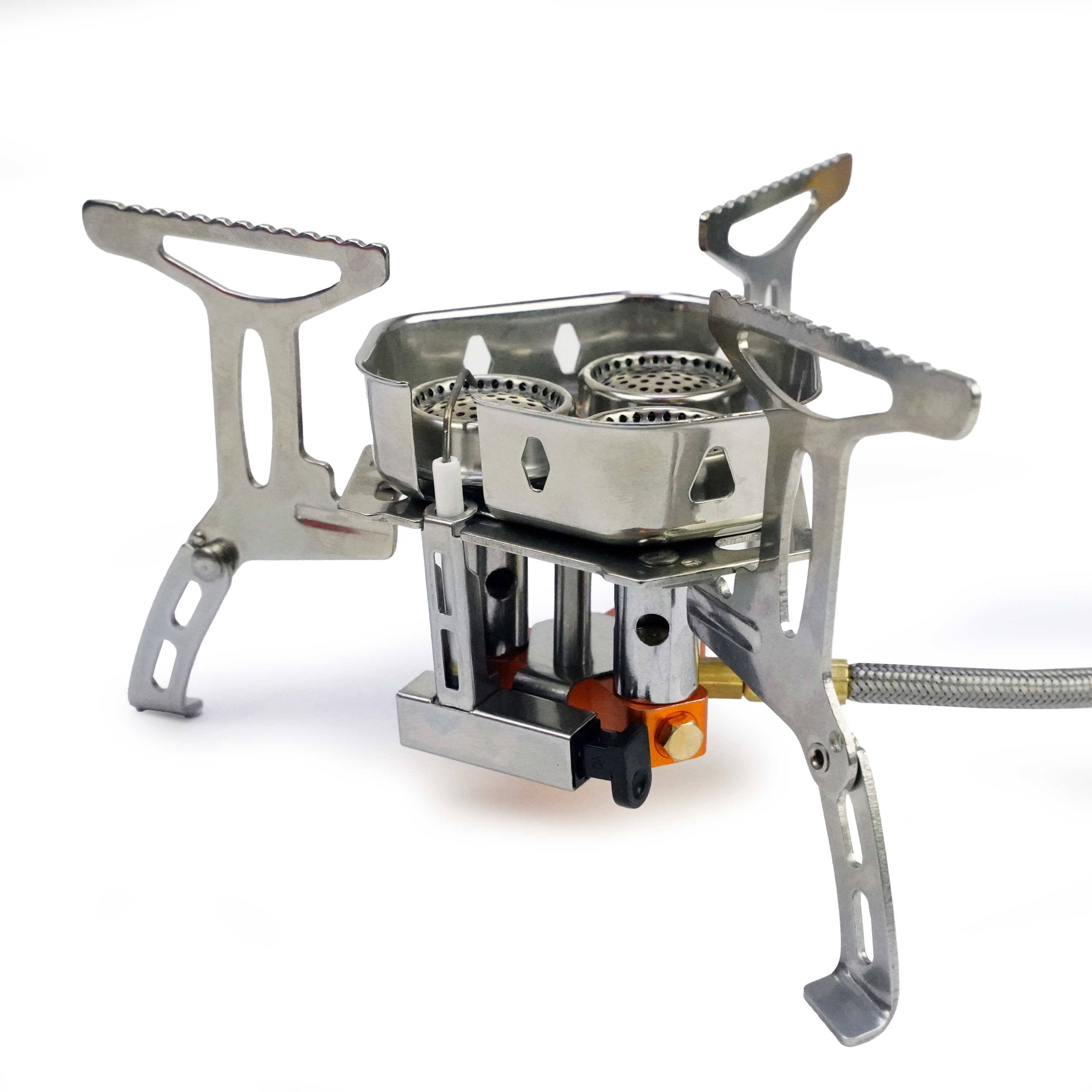Eurocatch Opvouwbare Gasbrander Turbo 6800W - Met Connector - Incl. 4 gasflessen - Draagkoffer