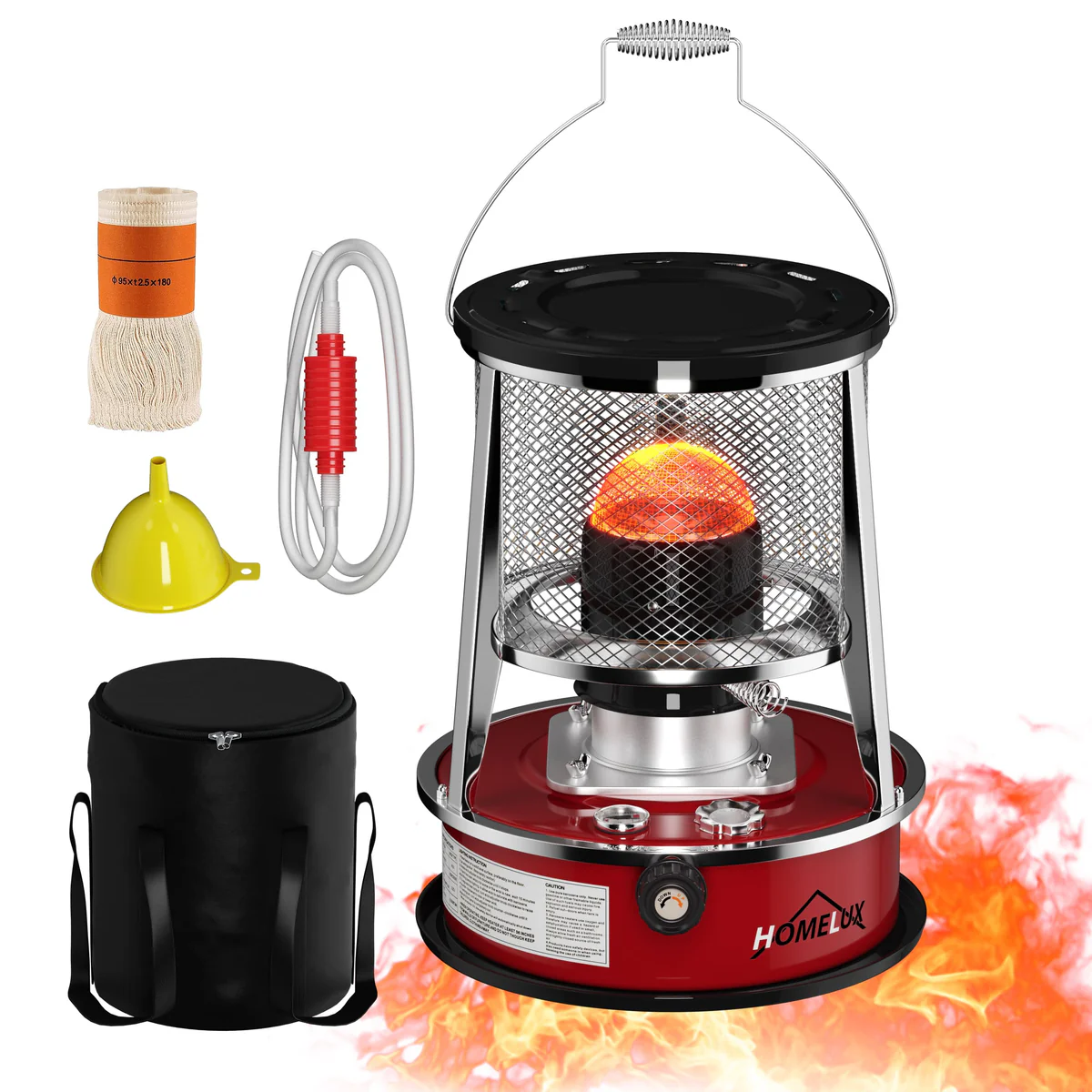 Homelux Petroleumkachel met Draagtas – Compacte Noodkachel voor Binnen en Buiten – 2600W – Inclusief Brandstofpeilmeter