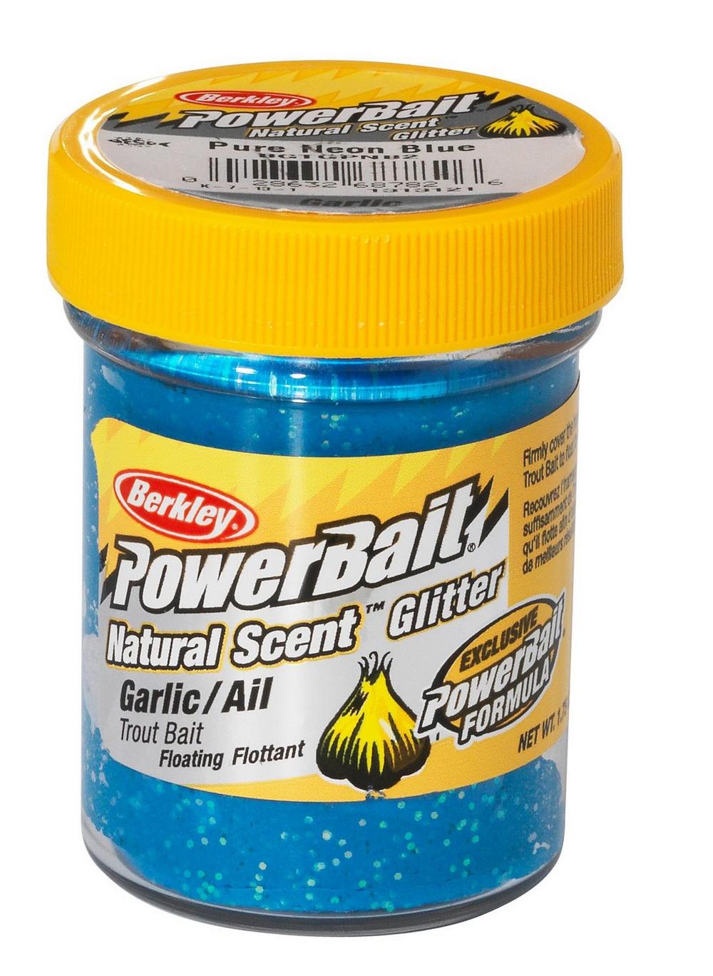 Berkley Natural Glitter Troutbait - Garlic - Blue Glitter