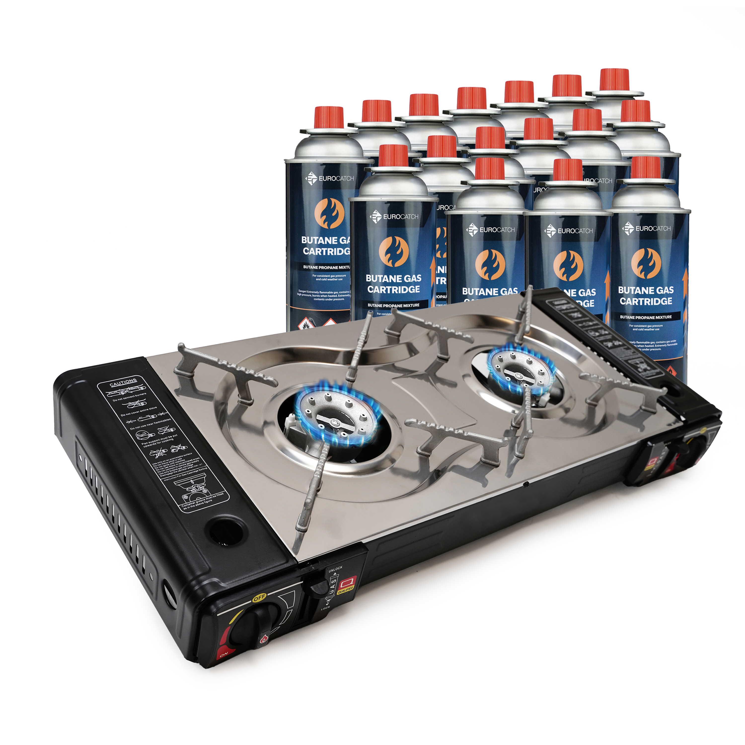 Eurocatch Dual Gas Stove 2 pits Kooktoestel op gas - 16 Gasbussen
