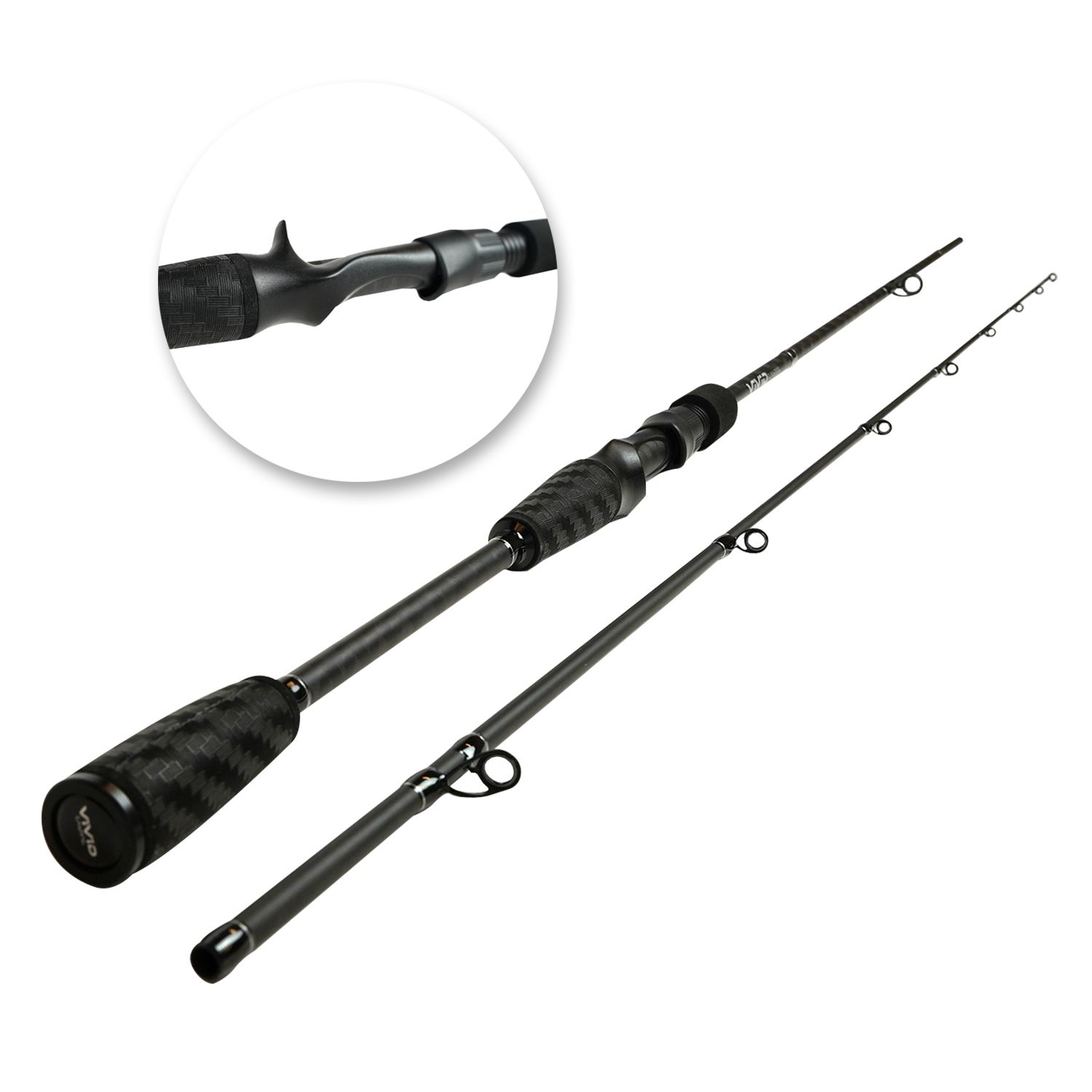 DLT Vivid Baitcaster Hengelset. Complete Set met Hengel. Reel. Gevlochten Lijn. Fluorocarbon & Hoes