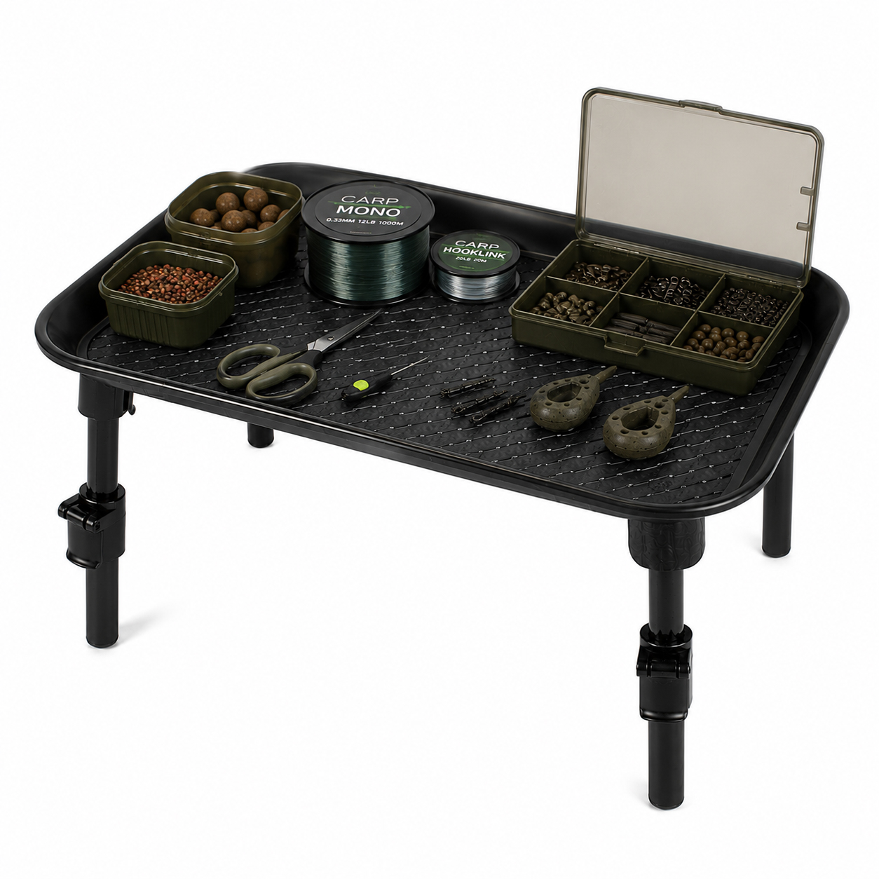 X2 Bivvy Table - Bivvytafel - Camping Tafel - Opvouwbaar - 35x25x20cm - Zwart