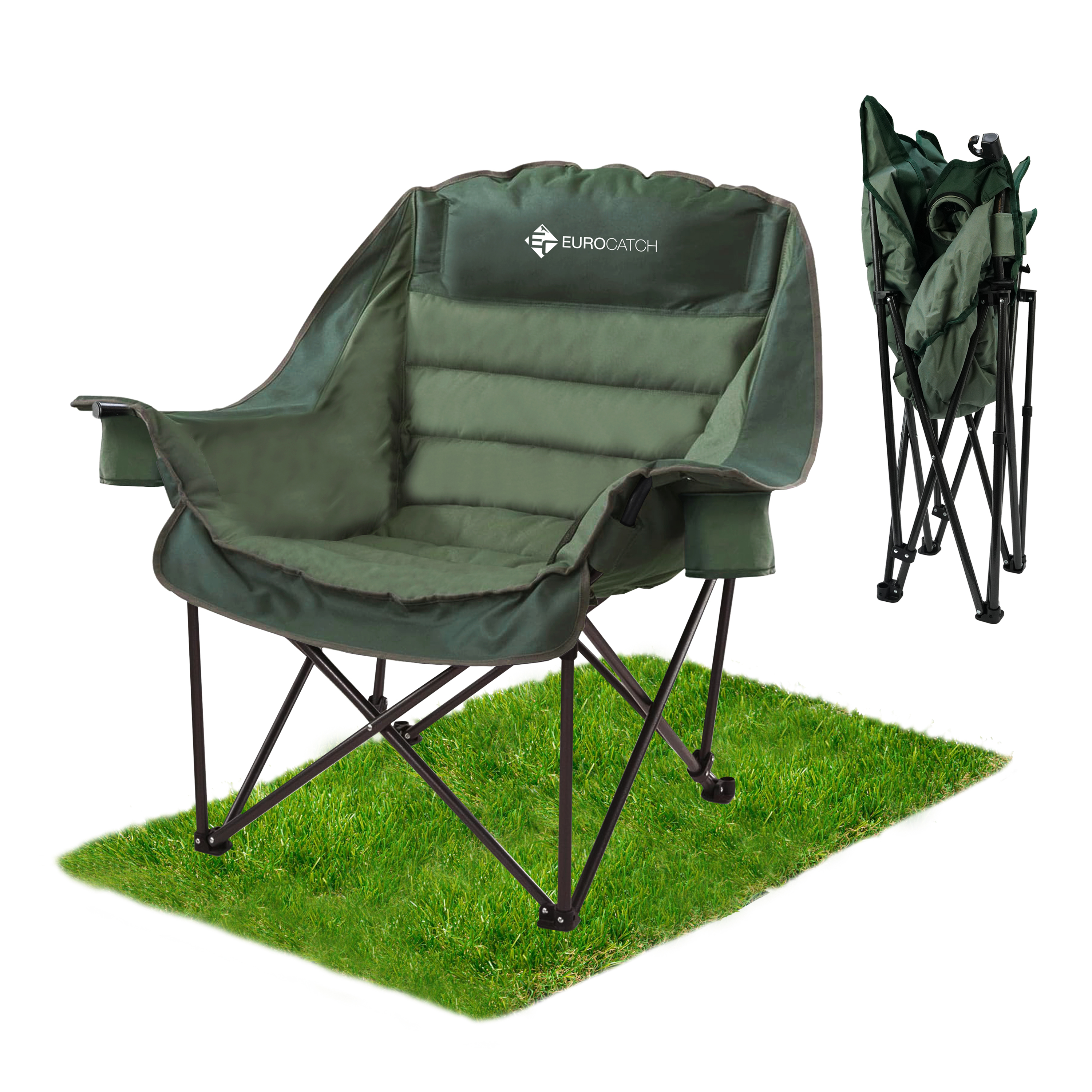 Eurocatch Comfy Club Chair XXL - Opvouwbaar met 2 Bekerhouders 