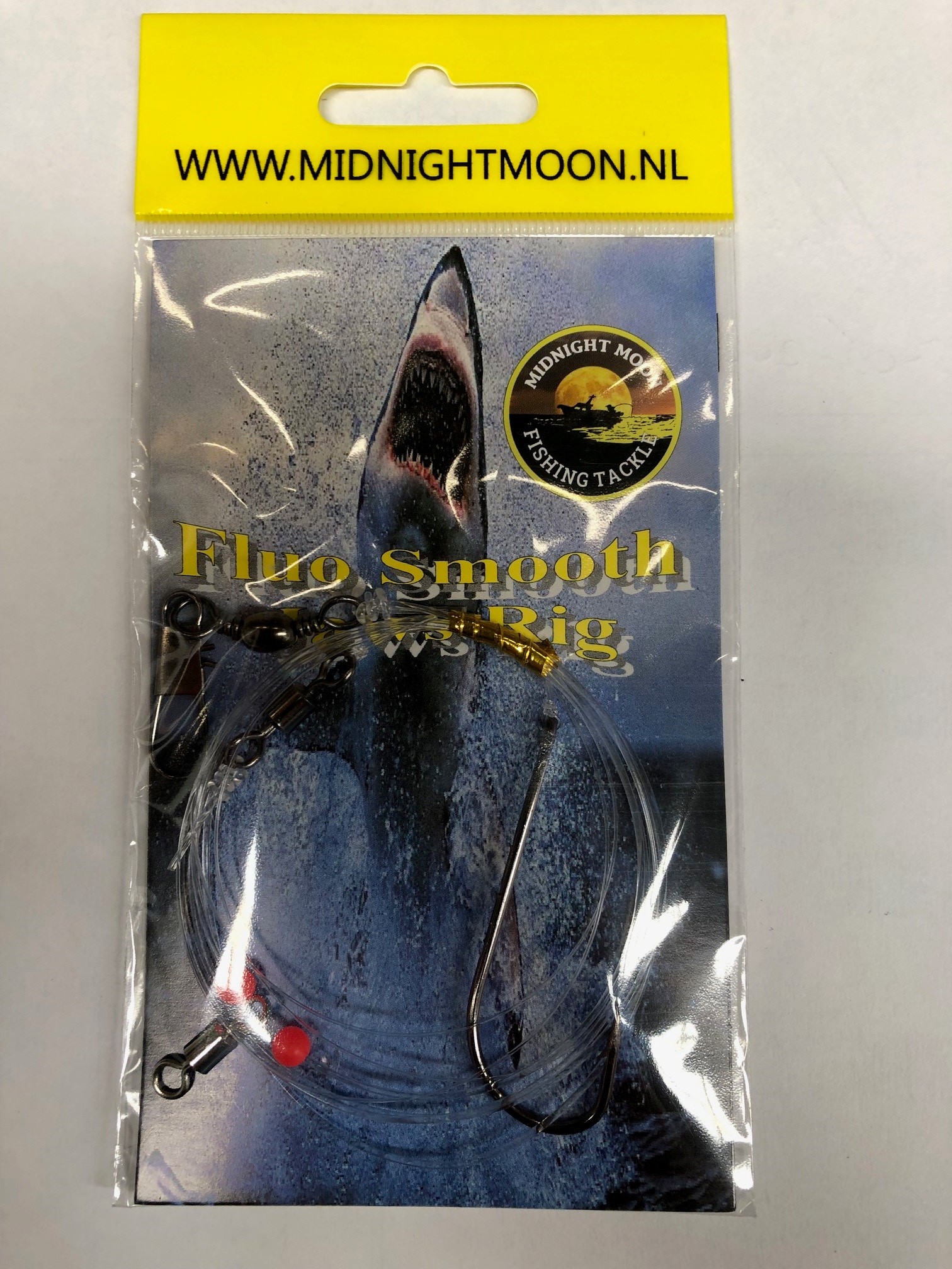 Midnightmoon Fluo Smooth Haaien Onderlijn -  Haakmaat 3/0 - Hoofdlijn 80LBS - Haaklijn 40LBS 