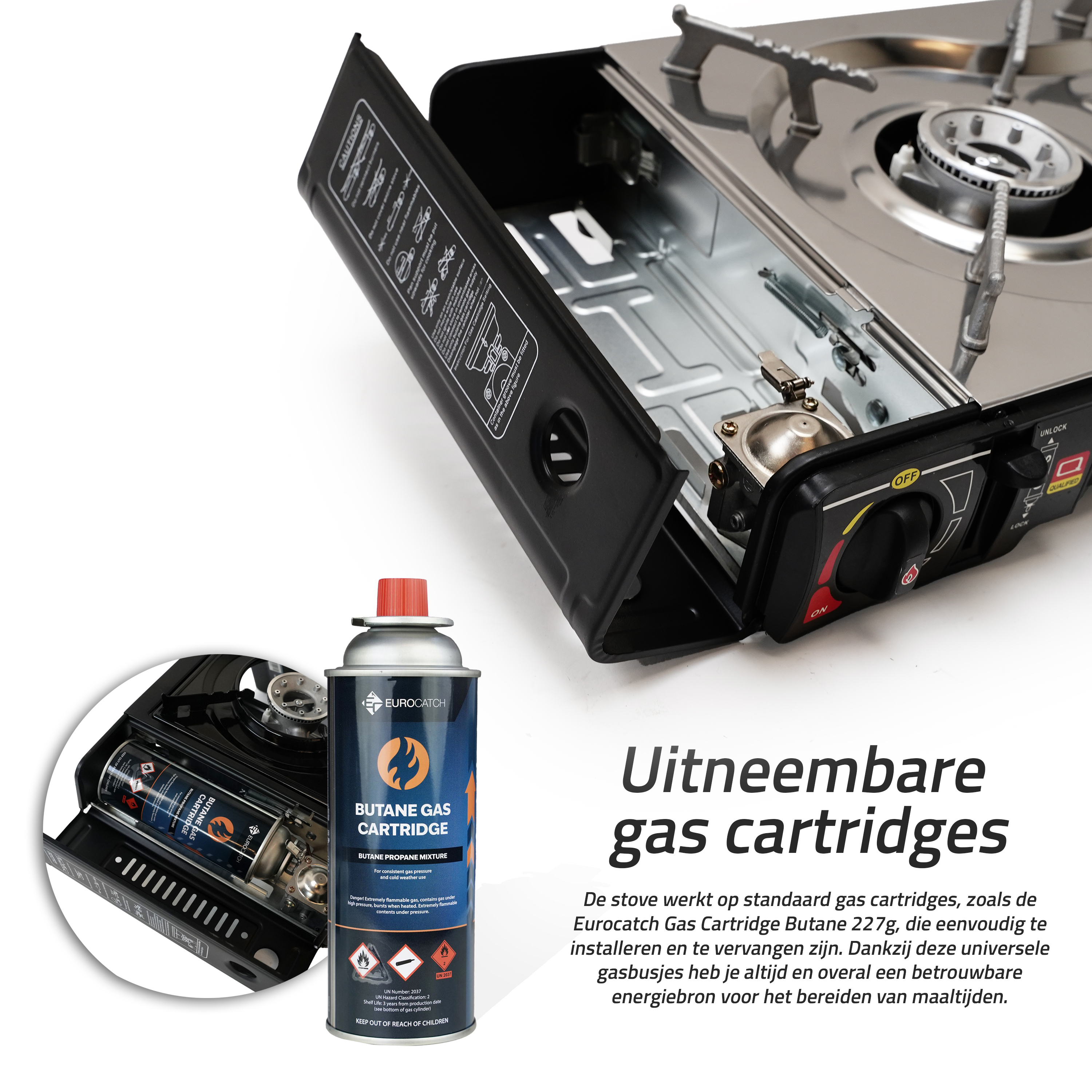 Eurocatch Dual Gas Stove 2 pits Kooktoestel op gas - 16 Gasbussen