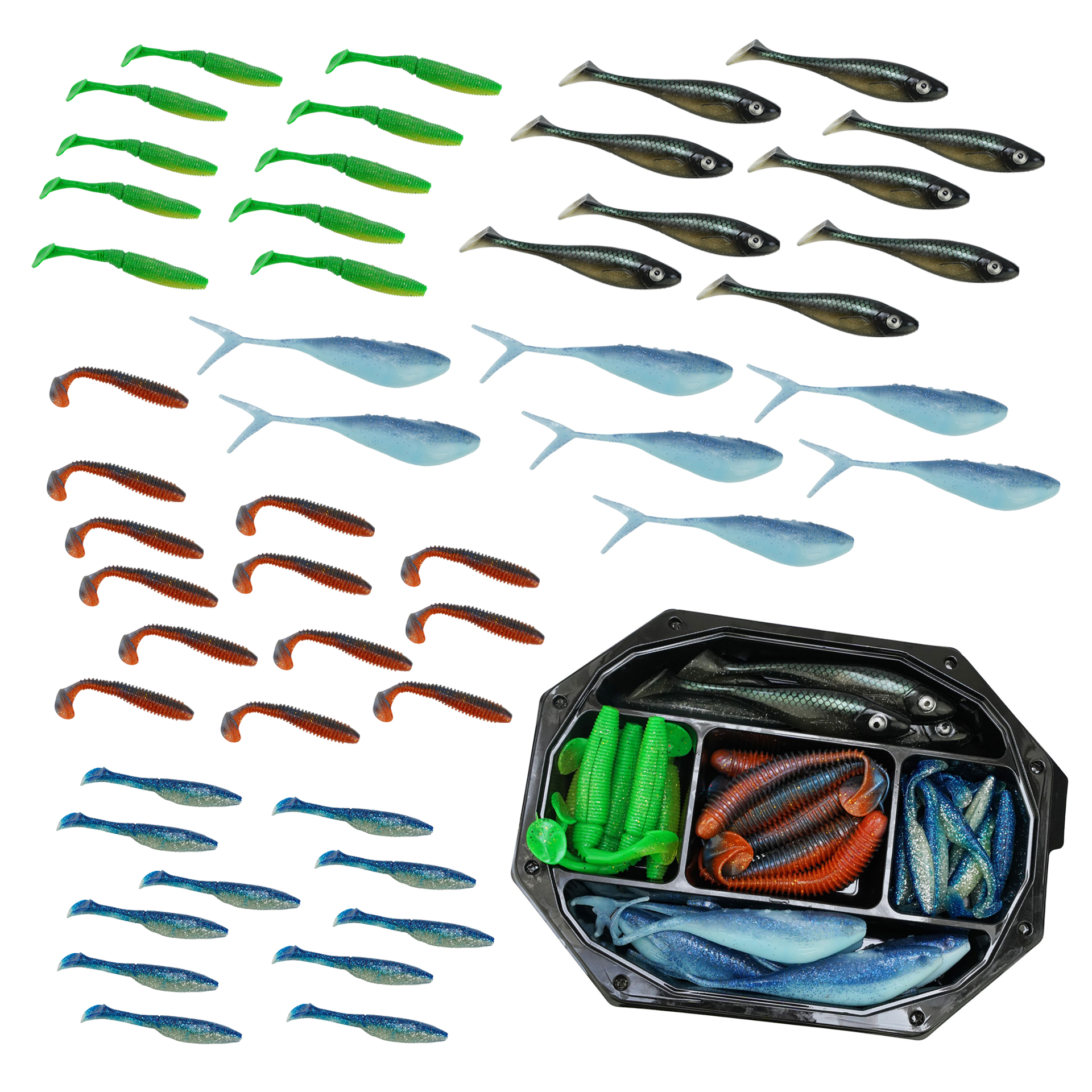 Fish-xpro Softbait Set - Snoek - 10-20cm +/- 30 stuks