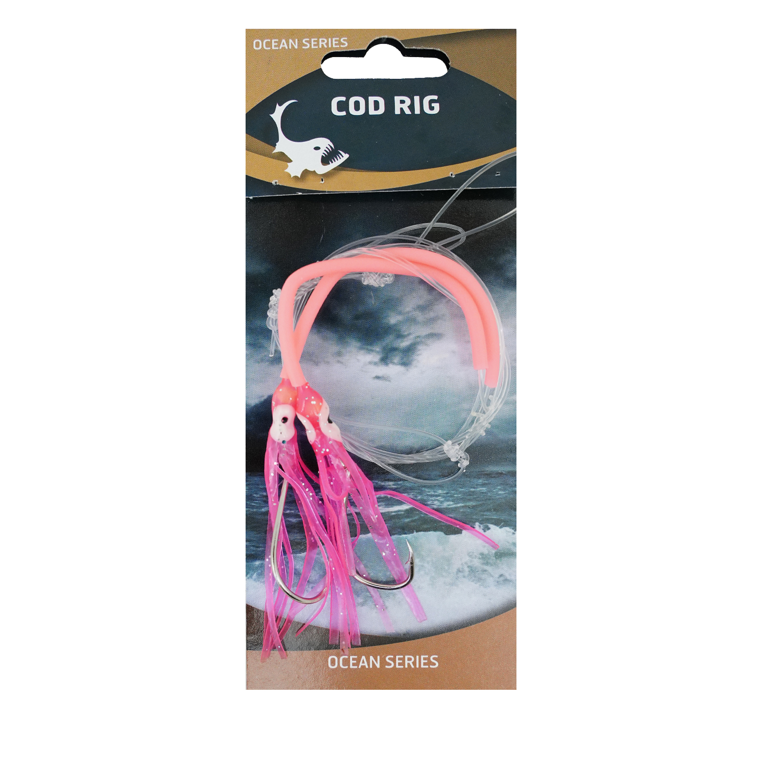 Eurocatch Fishing Cod Rig Pink Luminous 2-Hooks | Maat 5/0 - Paternoster - Kabeljauw Onderlijn 