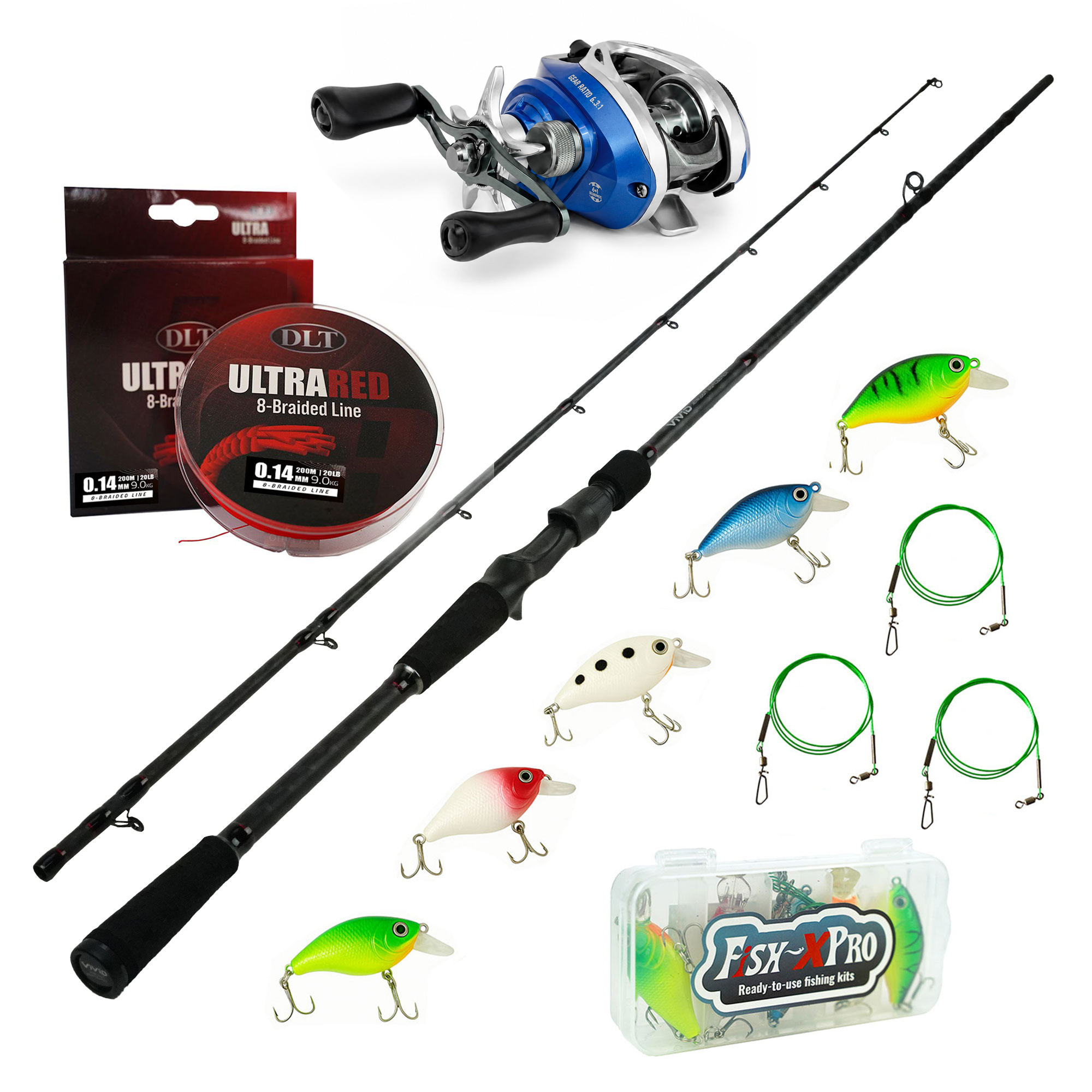 Fish-Xpro Baitcasterset with net and mat