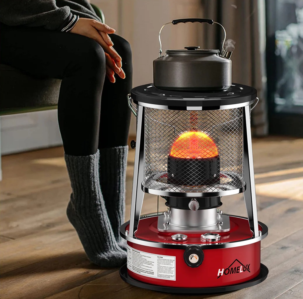 Homelux Petroleumkachel met Draagtas – Compacte Noodkachel voor Binnen en Buiten – 2600W – Inclusief Brandstofpeilmeter