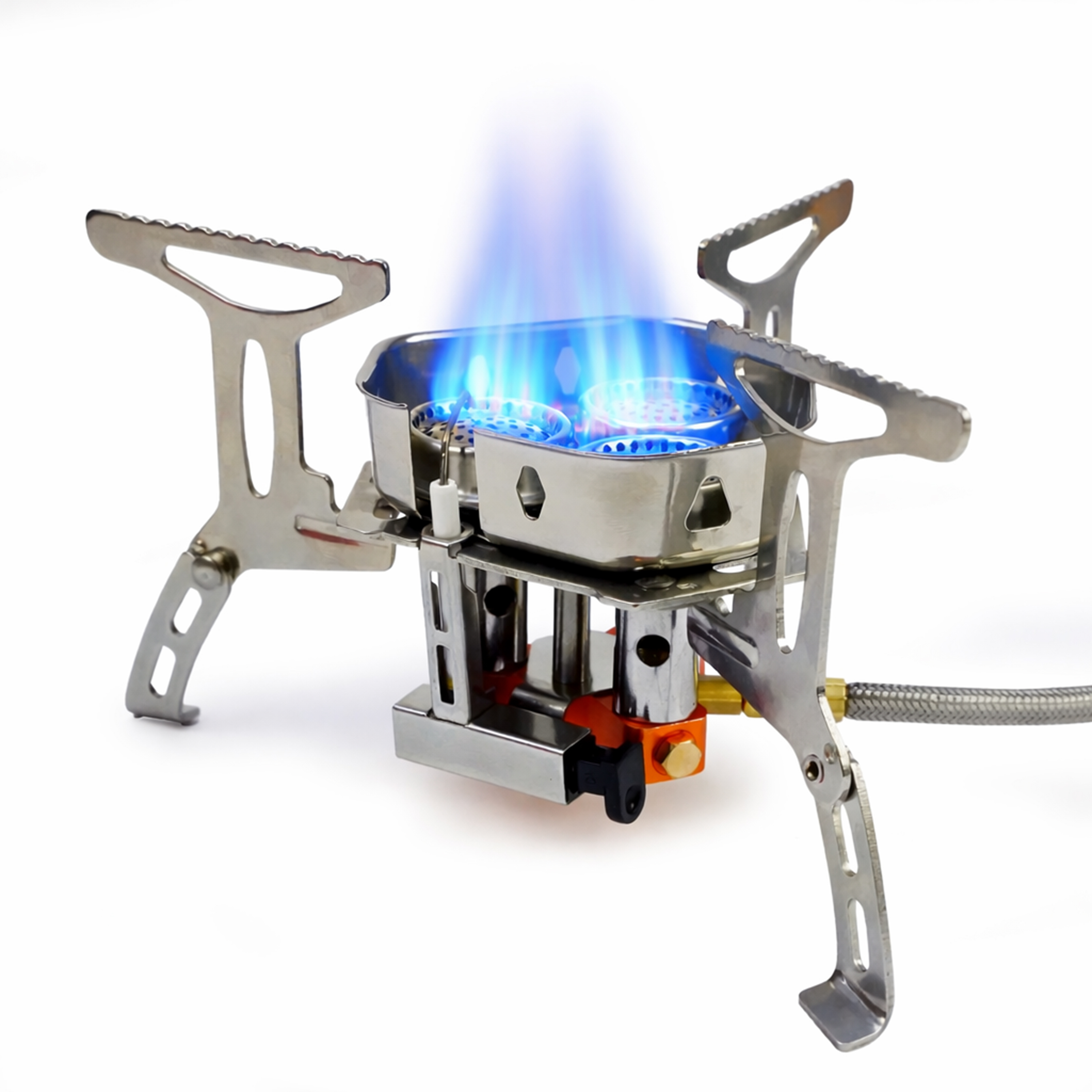 Eurocatch Opvouwbare Gasbrander Turbo 6800W - Met Connector - Incl. 4 gasflessen - Draagkoffer