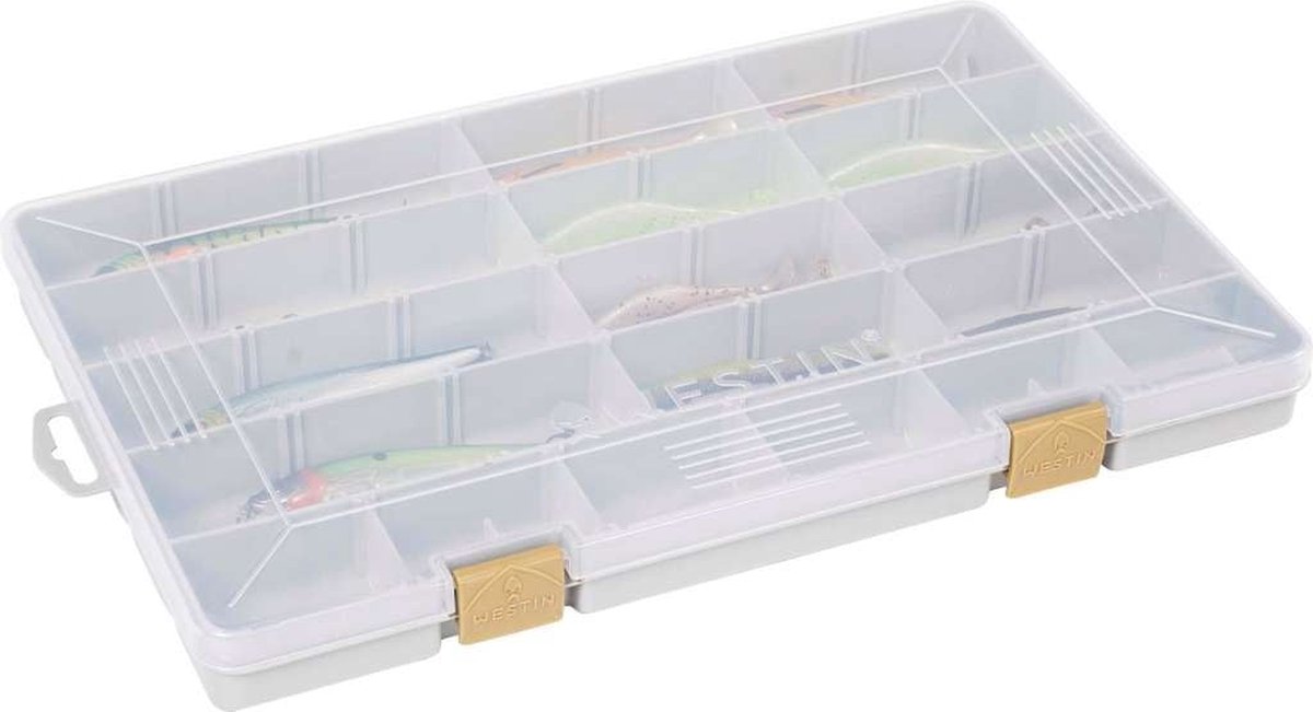 Westin W3 Tackle Box - Medium - Grey/Clear - 27.5x18.5x4.5cm
