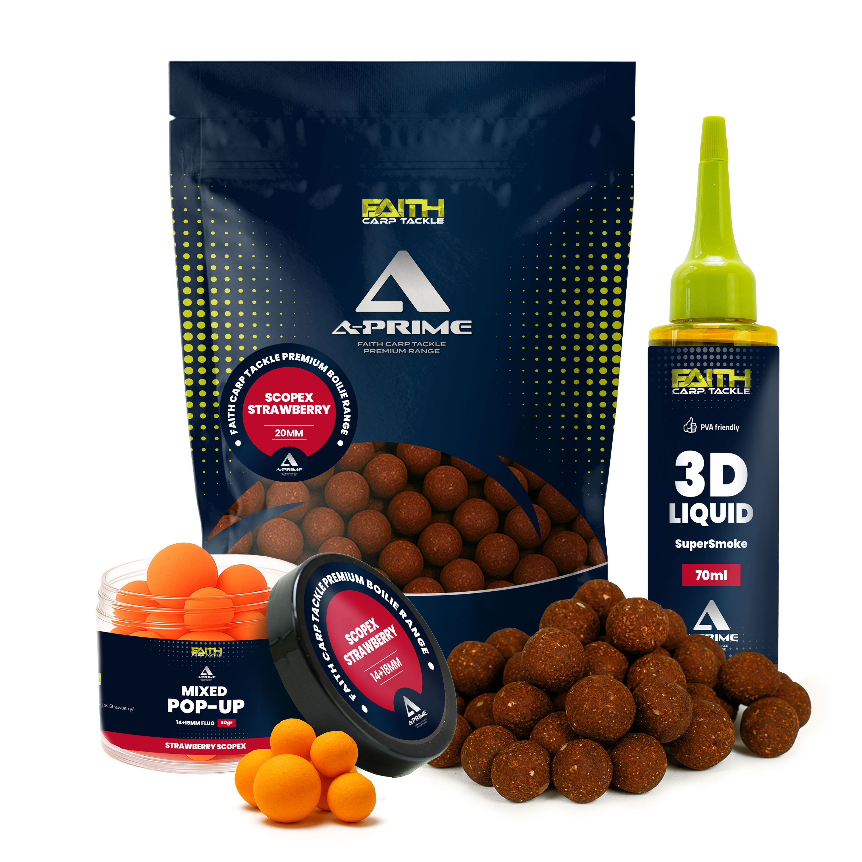 Faith A-Prime Boilie combi deal - Strawberry/Scopex