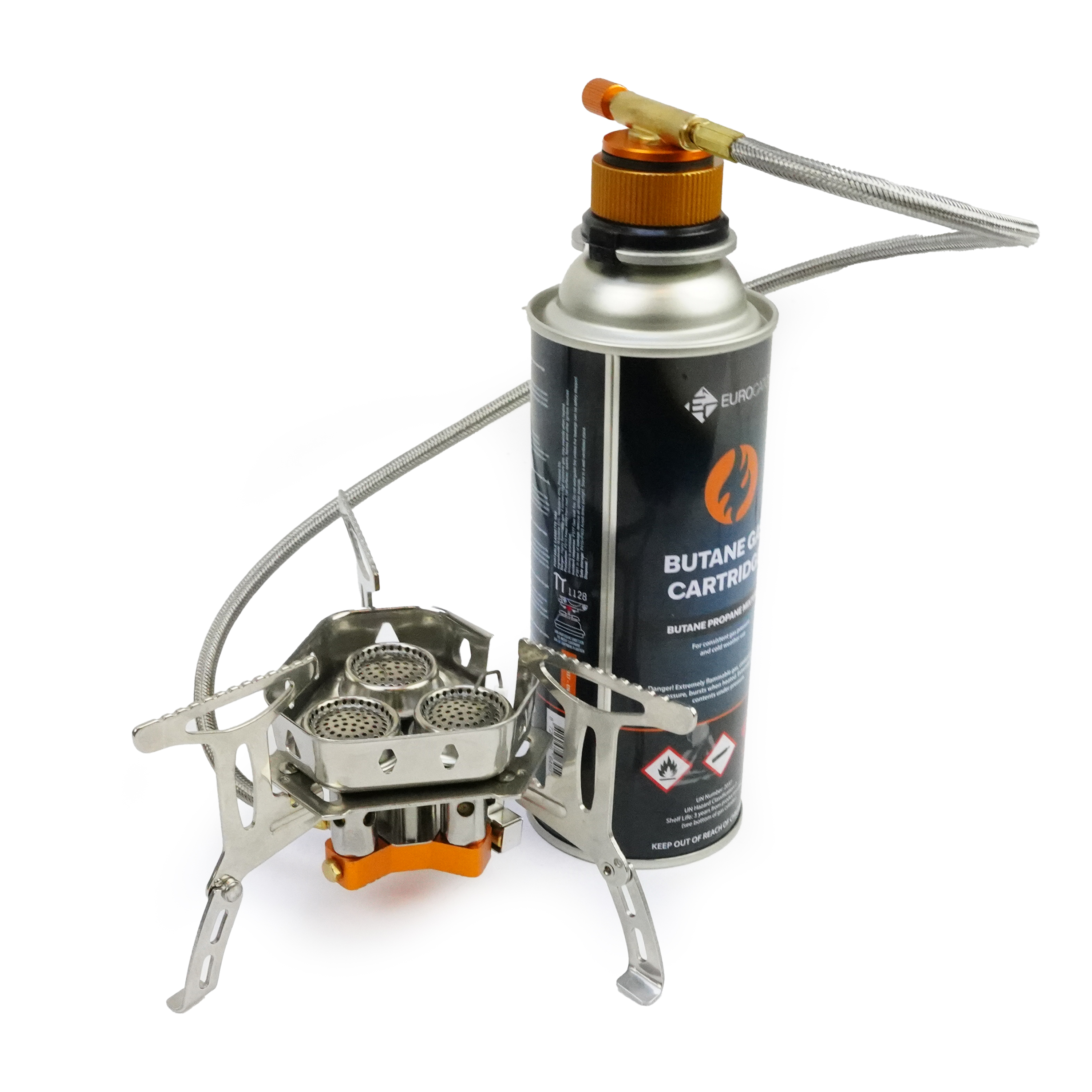Eurocatch Opvouwbare Gasbrander Turbo 6800W - Met Connector - Incl. 4 gasflessen - Draagkoffer