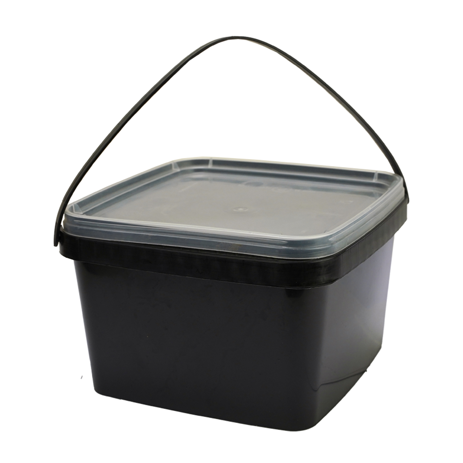 Eurocatch Emmer - Zwart met transparante deksel - Hersluitbaar -  2,5L