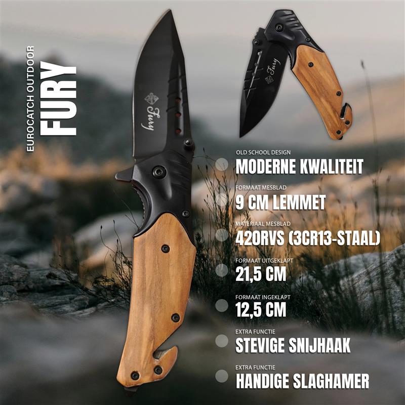 Eurocatch Fury Zakmes 420RVS 4,75" Wood