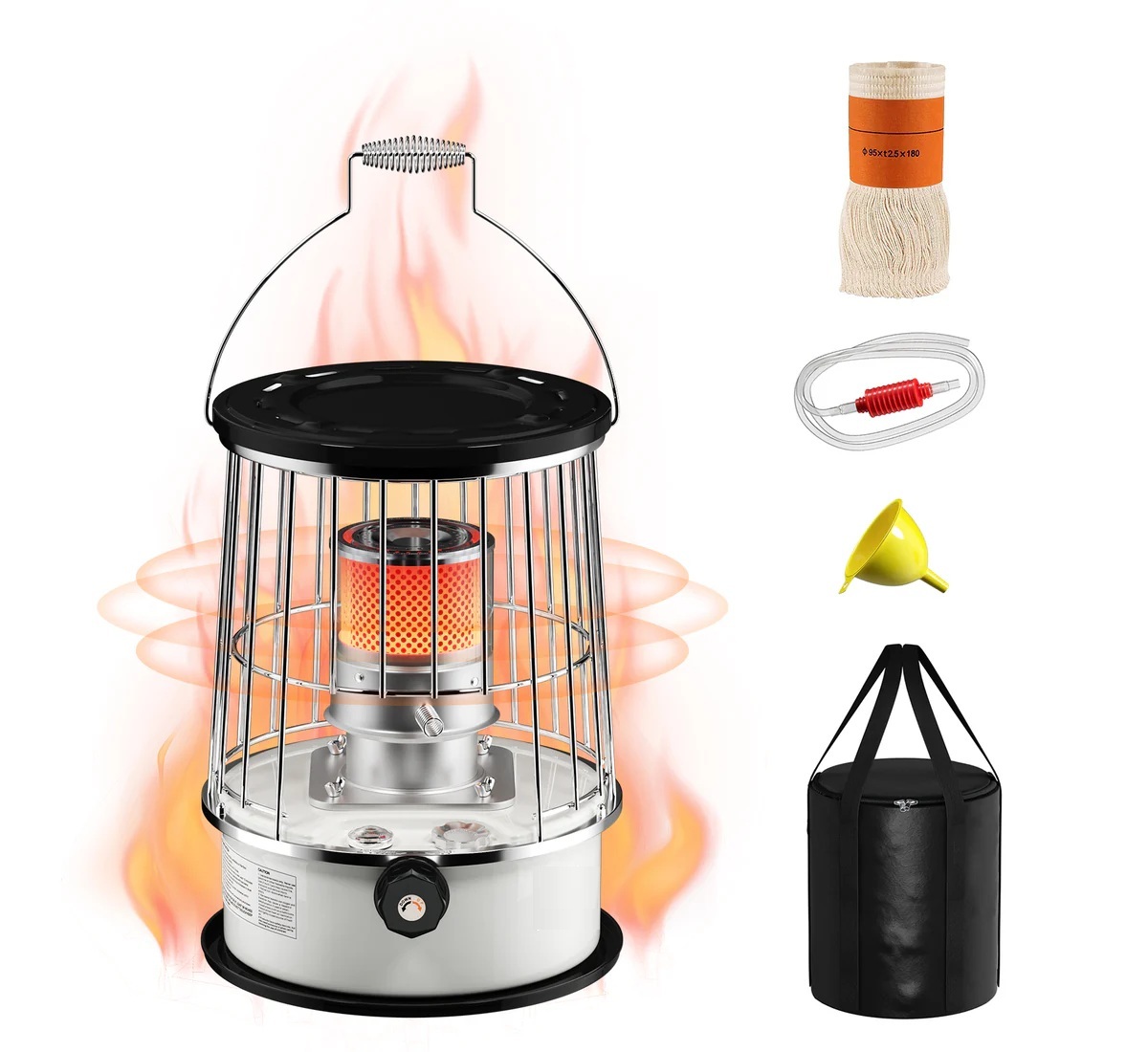 Draagbare Petroleumkachel 2600W - Mobiele Kerosinekachel met 6L Tank en Kantelbeveiliging