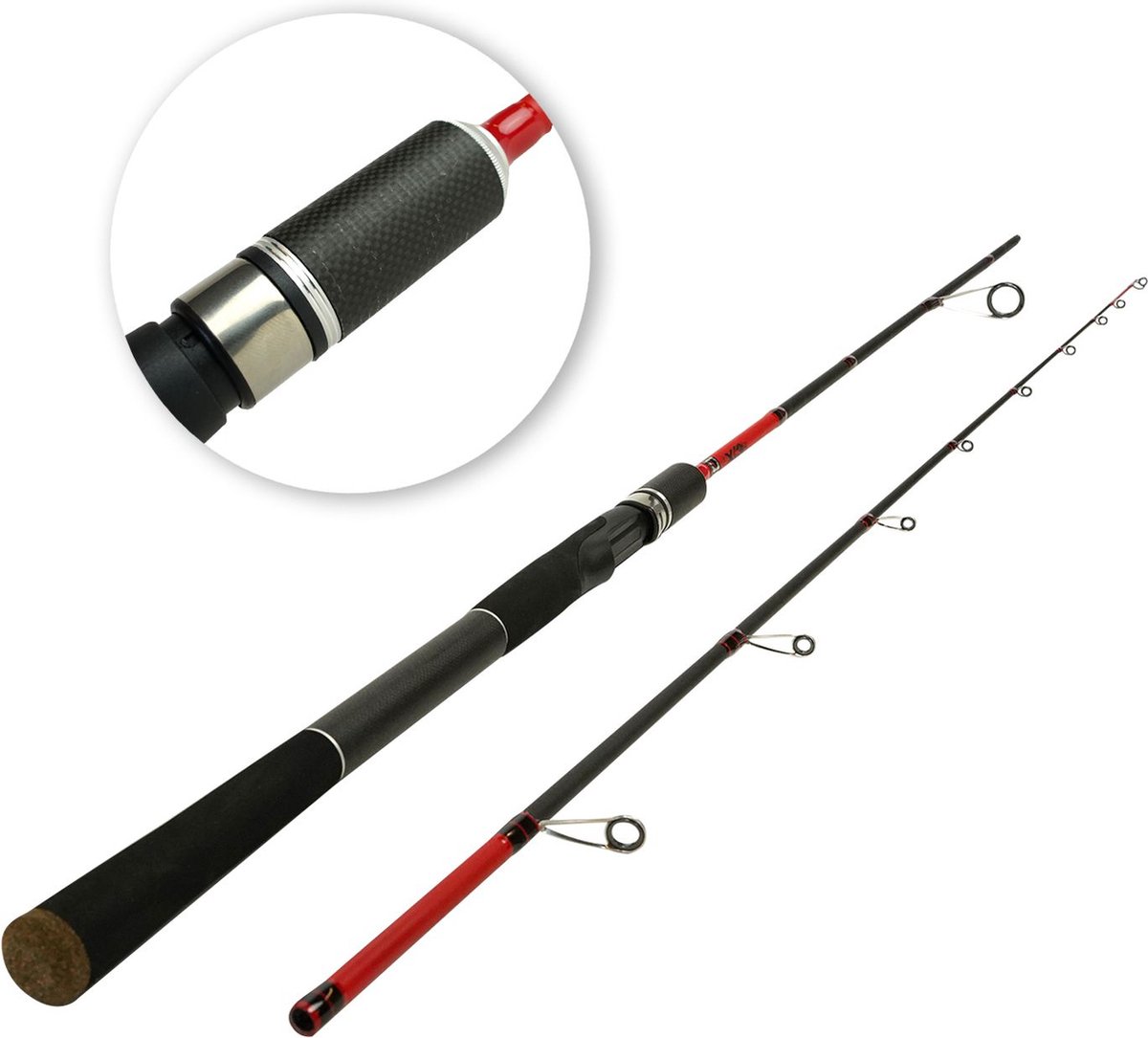 DLT Goliath Allround-Spinnruten-Set 2,40 m – 10–40 g – Ruten-Set – Rute mit Rolle und geflochtener Angelschnur