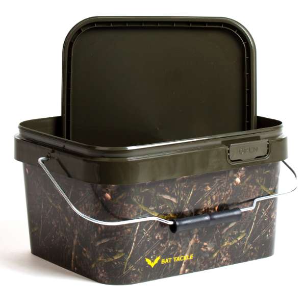 X2 Bat Tackle Camoflage Emmer - Per 4 stuks - 5L - Camo - Bewaaremmer - Voeremmer - Aasemmer - Boilie emmer - Bait Bucket