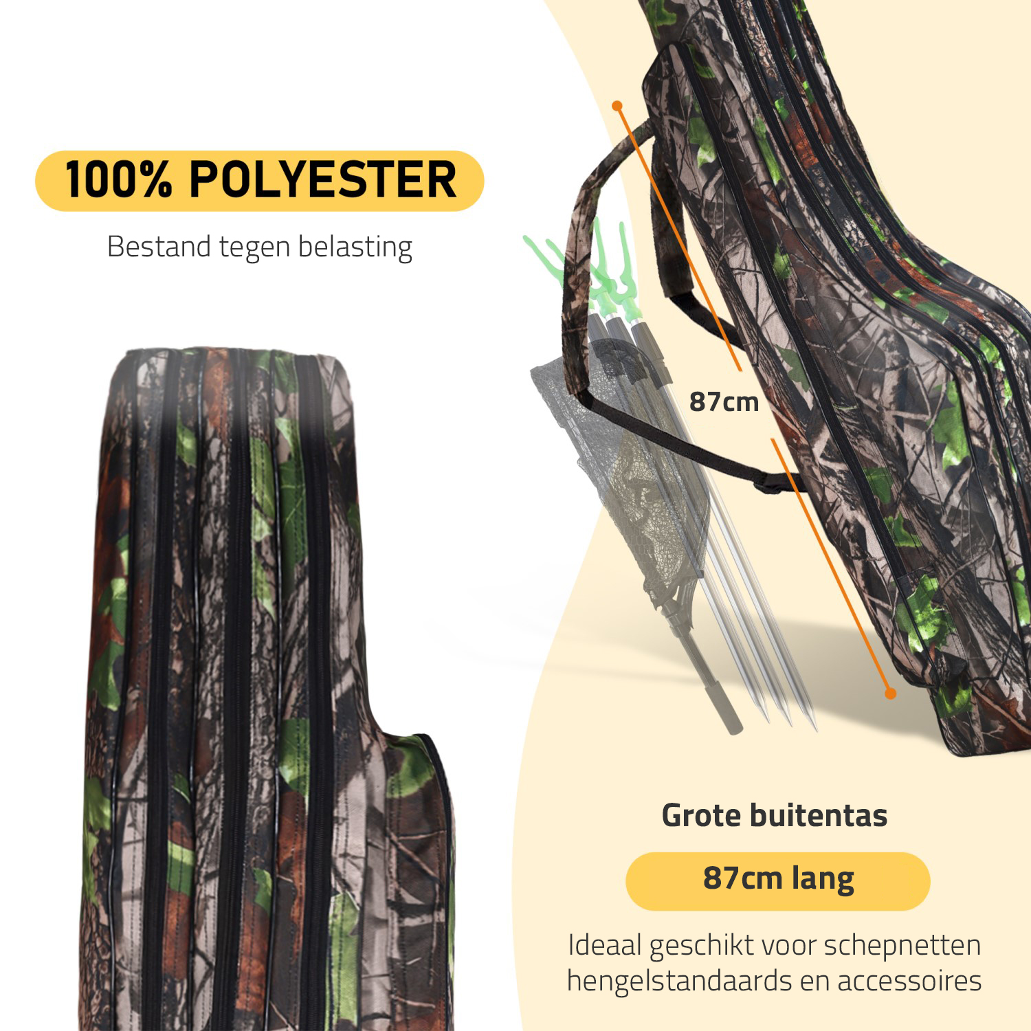 Traxis  Hengel Foudraal |1.65m | Plek voor 3-Hengels | Camouflage Rod Bag 