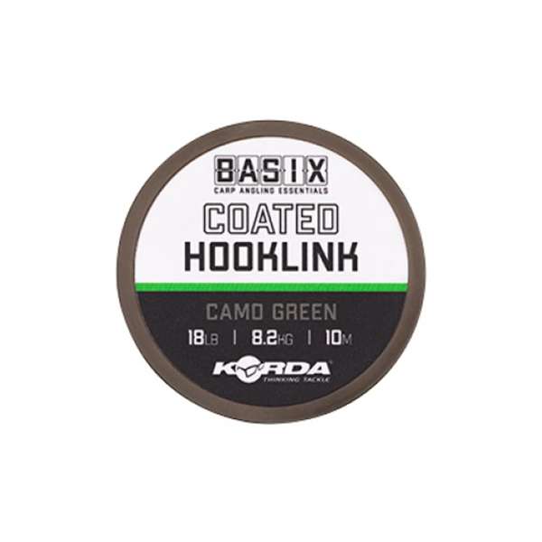 Korda Basix Coated Hooklink | Onderlijnmateriaal | 18lb | 10m