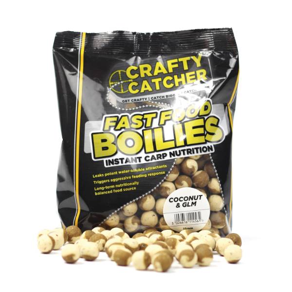 Crafty Catcher Fast Food Coconut & GLM | Boilies | 15mm | 500g