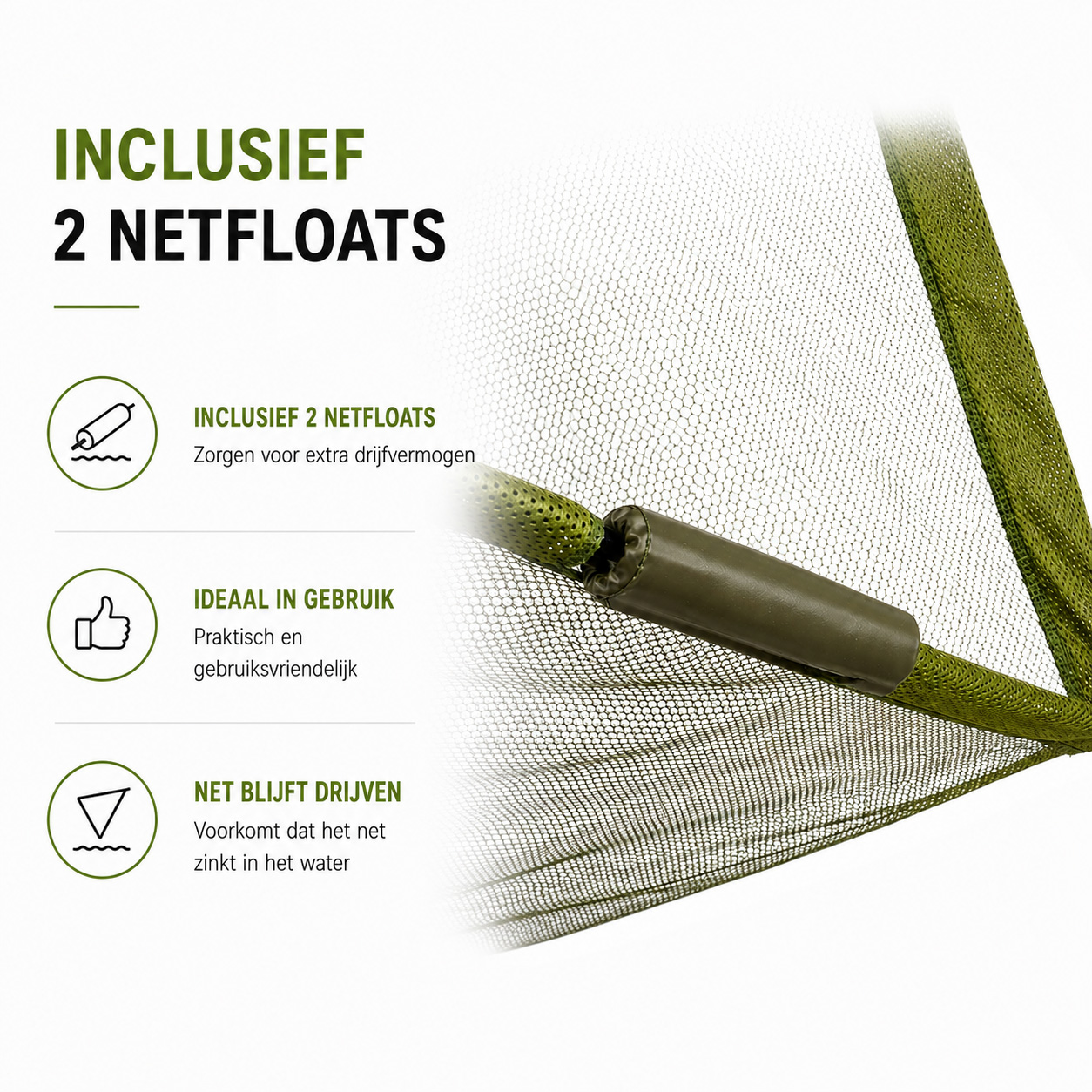 Faith Carp Landing net - 2 Sec. Carbon Handle - 1,80m - incl Double Netfloat