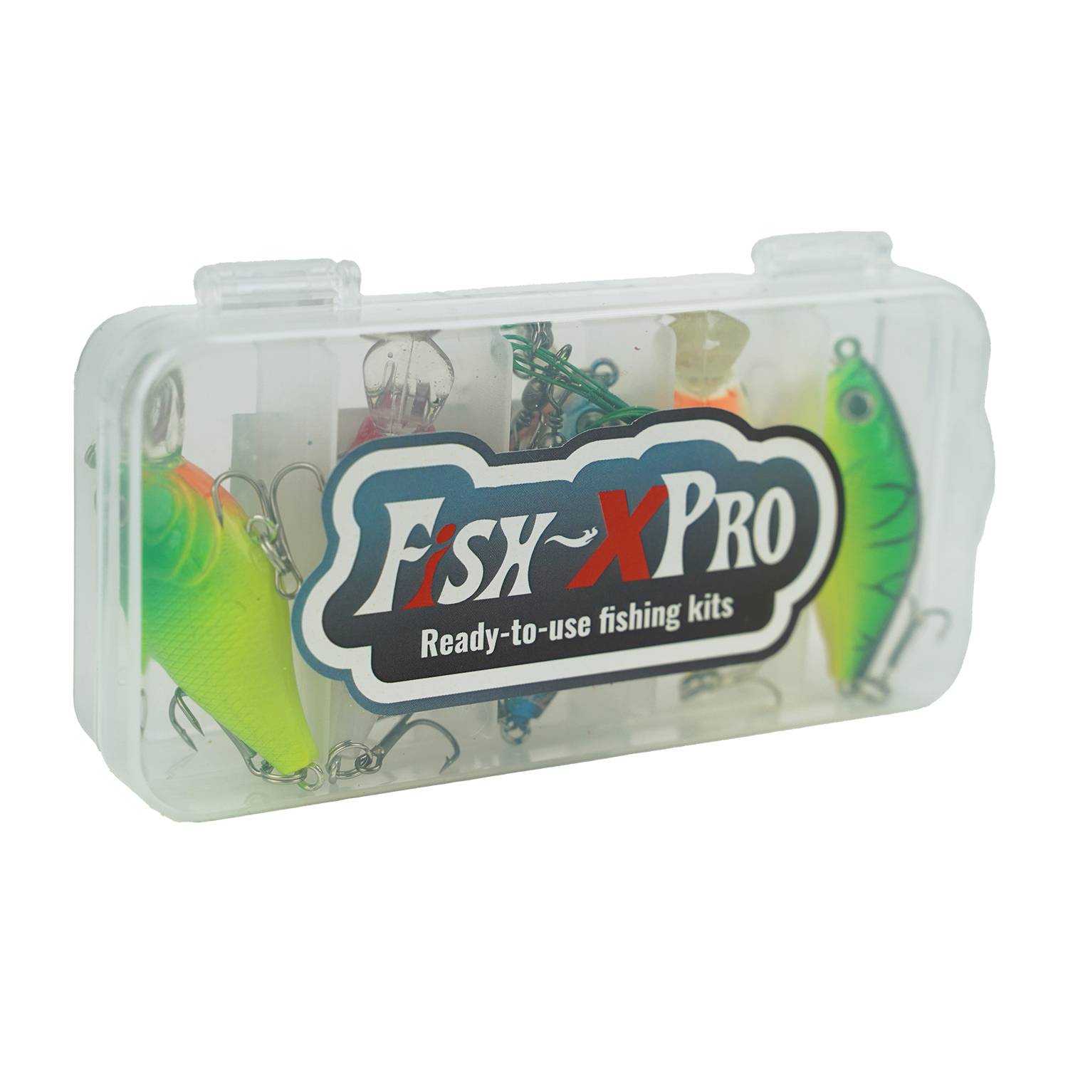 Fish-Xpro Fishinglure set - 5delig - Kunstaas set - Pluggen - Dreggen - incl. Stalen Onderlijnen - Tacklebox- Roofvissen - Snoek Baars