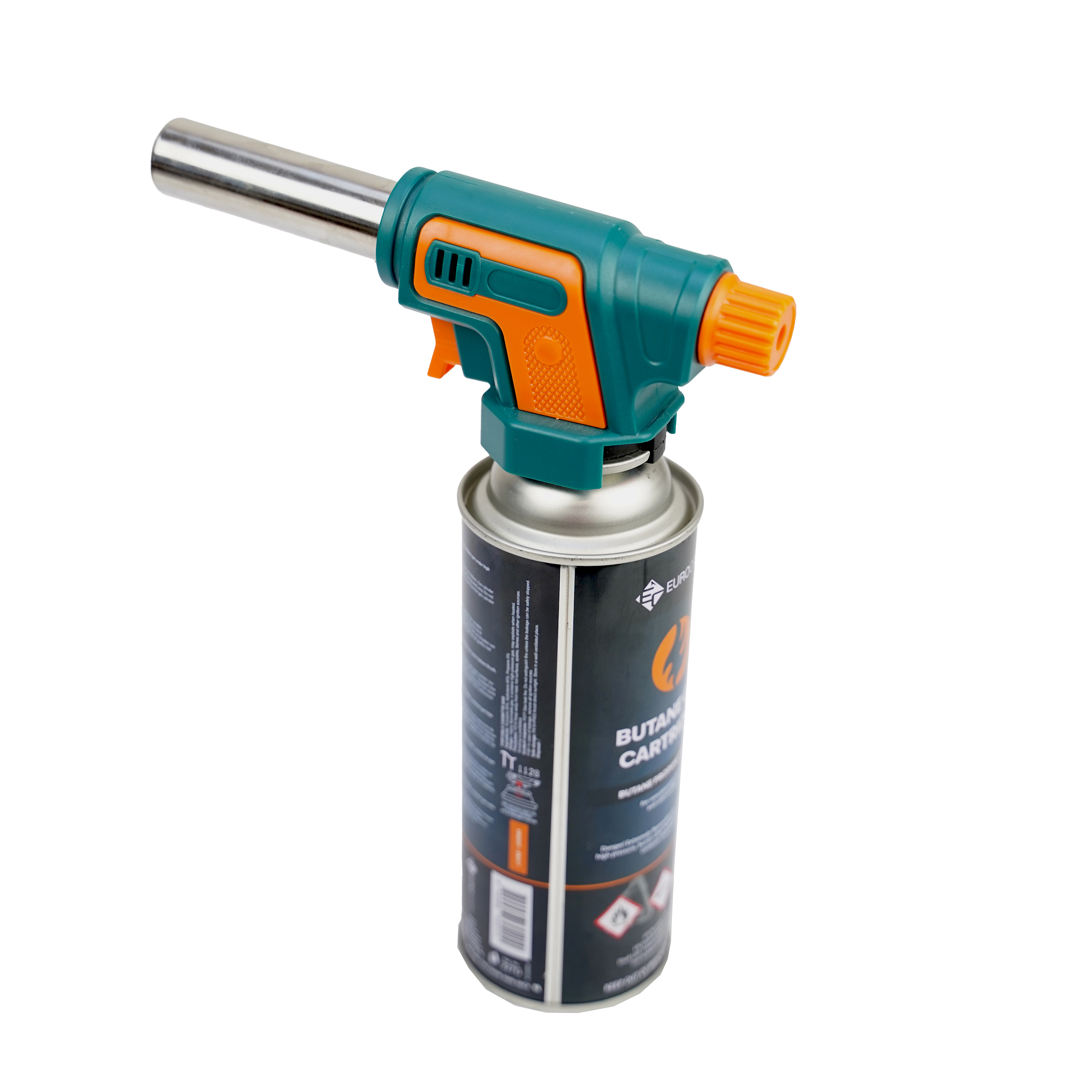 Eurocatch Gasbrander 1300°C – Voor 227g Cartridge – Elektrische Ontsteking – Instelbaar Brandvermogen – Soldeerbrander / Crème Brûlée Brander
