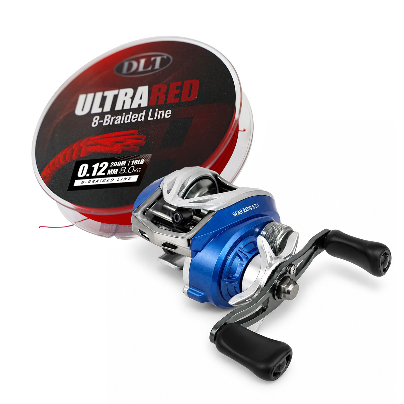 Eurocatch Baitcaster set 1.80m - incl. 200m Gevlochten lijn - Molen + Hengel + Lijn